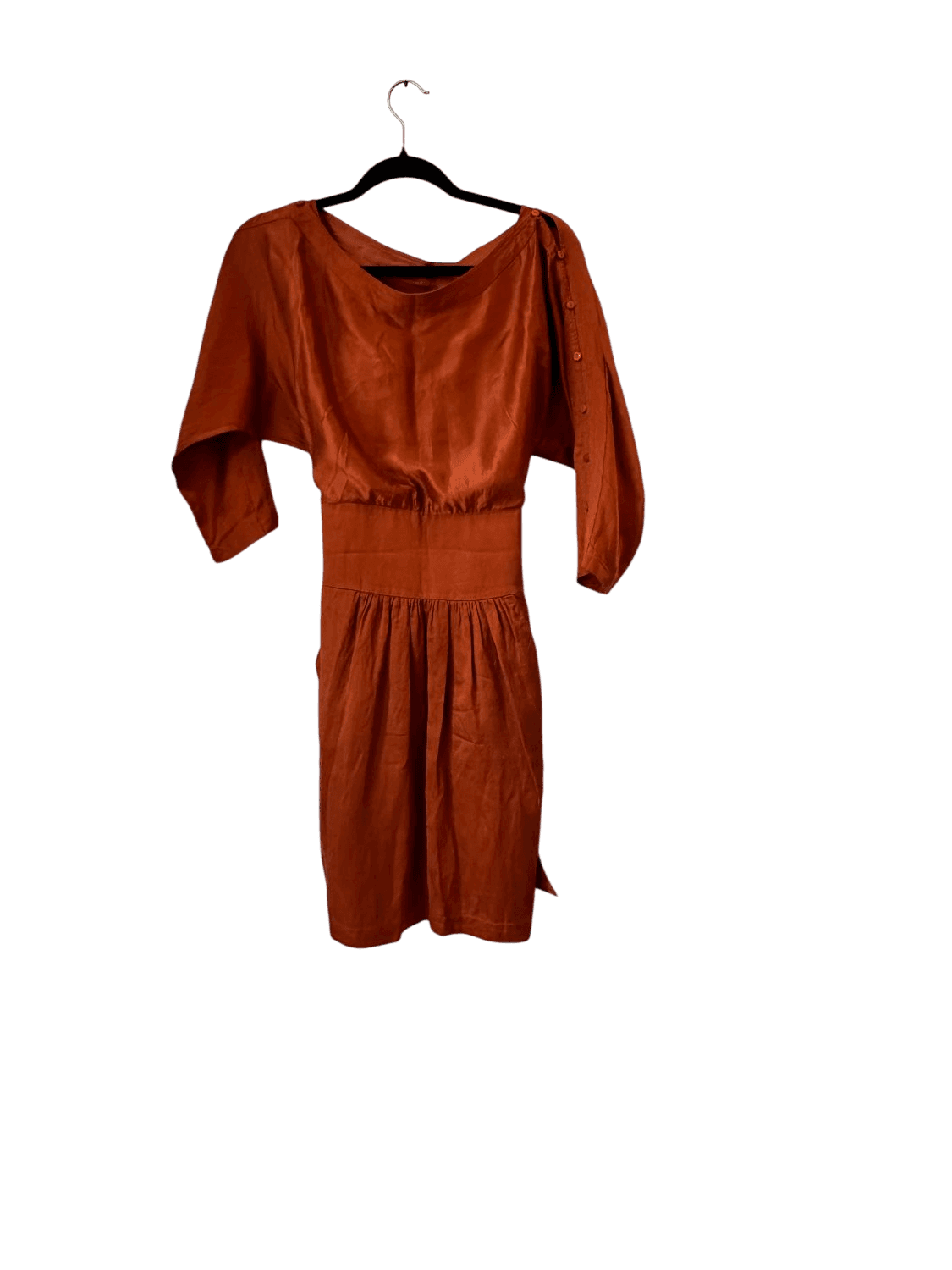 Hugo Boss Orange Silk Dress with Belt - Size S/M 2