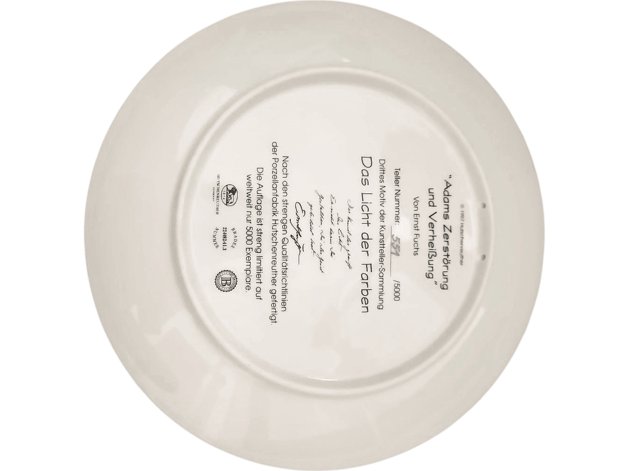 Ernst Fuchs Limited Edition Collector Plate 'Das Licht der Farben' #551/5000 2