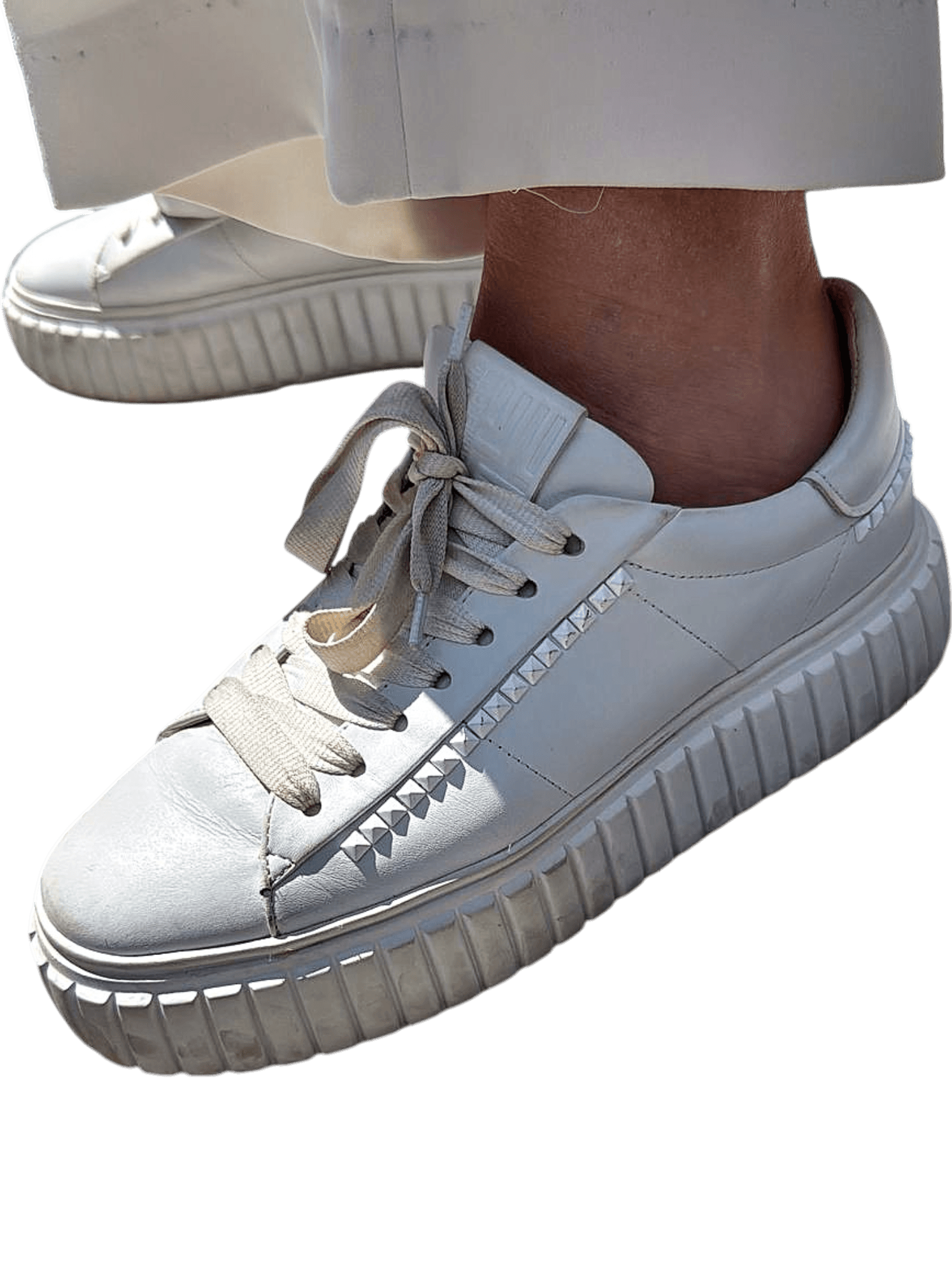 Kennel & Schmenger Plateau-Sneaker mit Nieten - Weiß 1