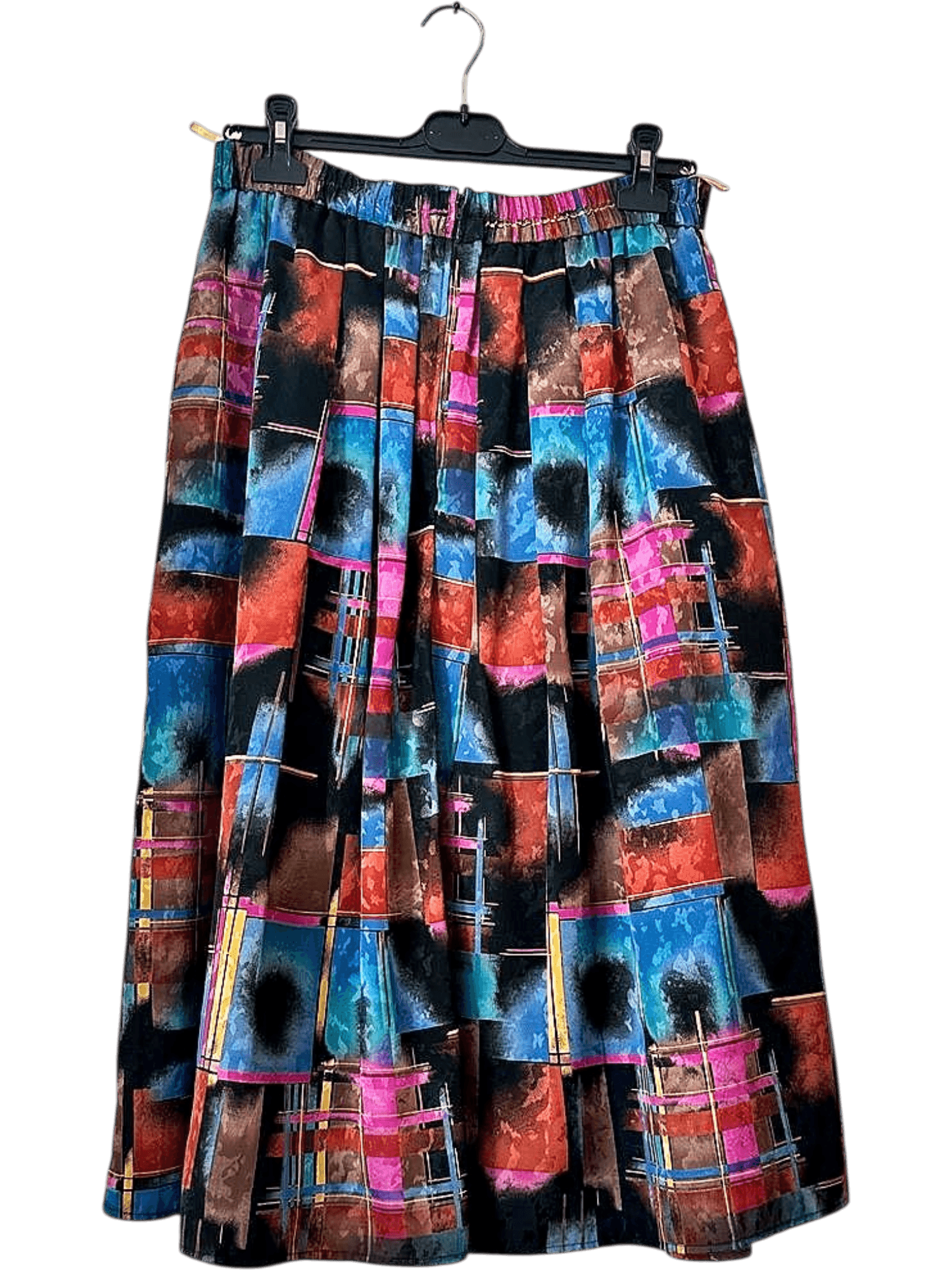 C&A Colorful Abstract Print Midi Skirt - Size 42 1