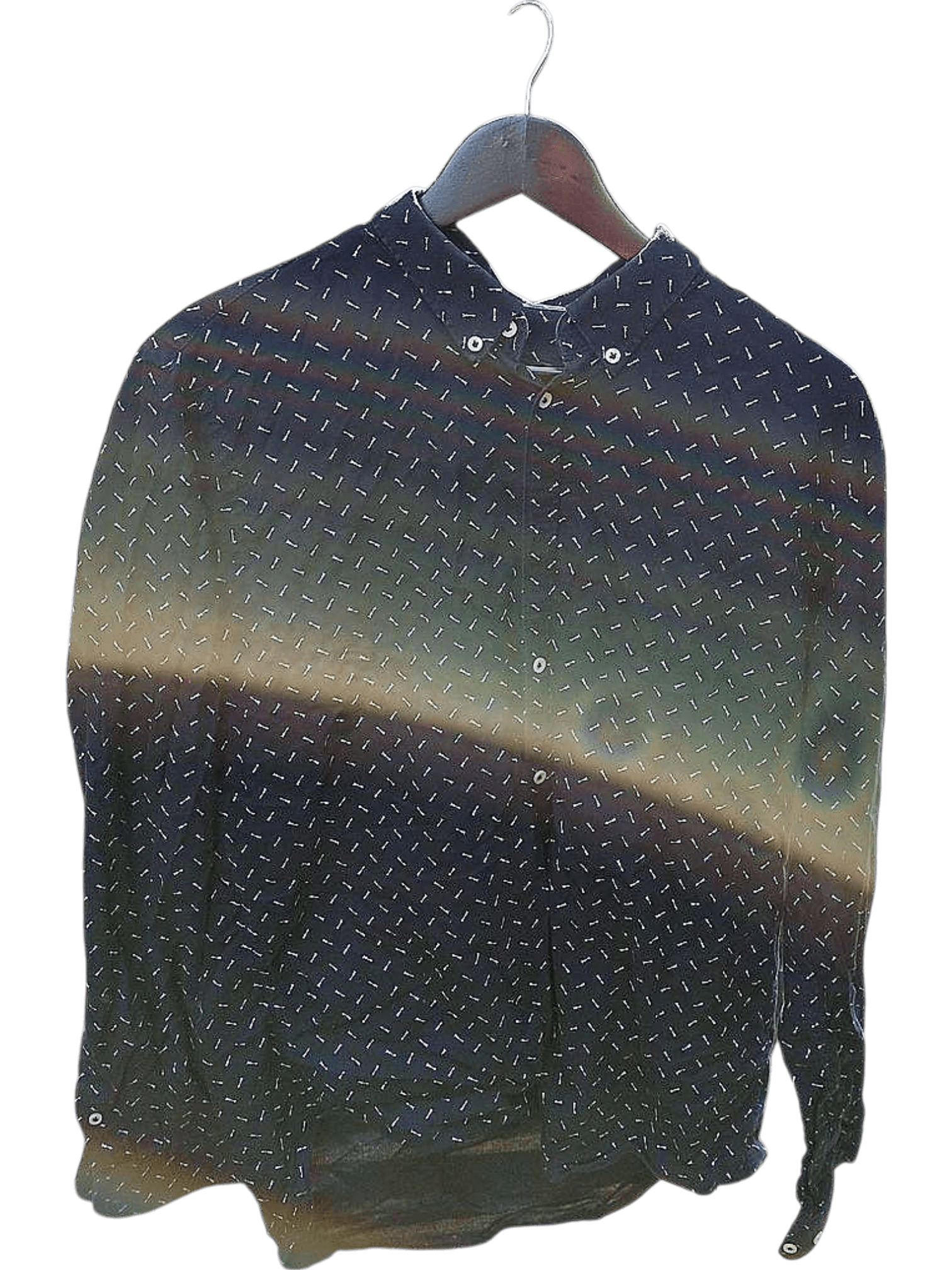 ZARA MAN Black Button-Down Shirt with White Pattern - Size 44 1