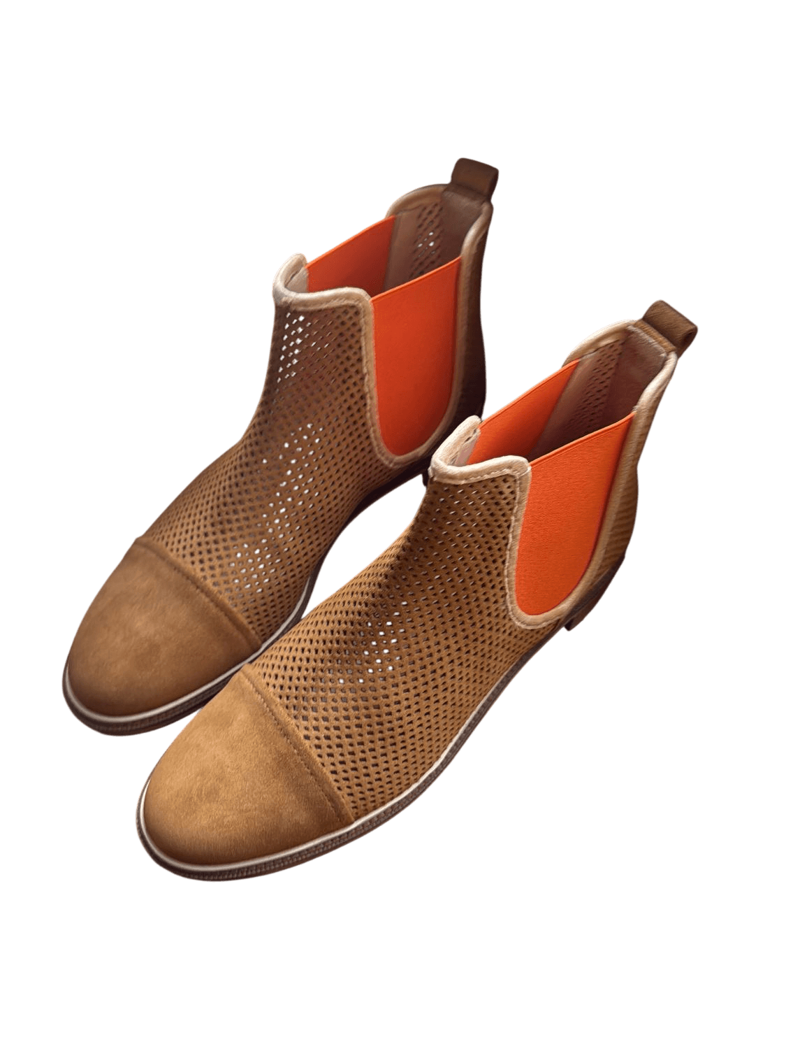 Pertini Perforated Suede Chelsea Boots - Size 40 5