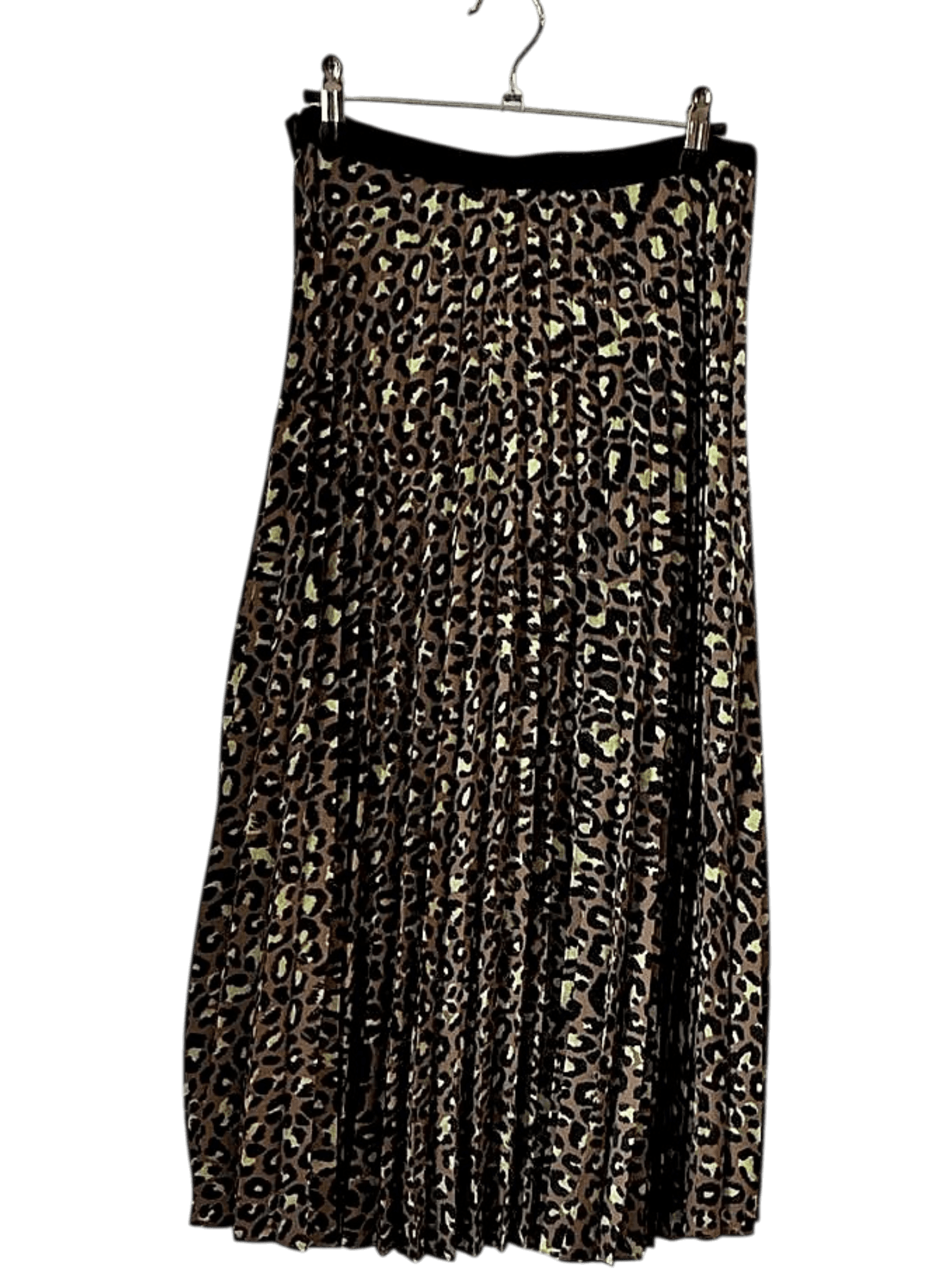 Leopard Print Pleated Midi Skirt - Size S 1