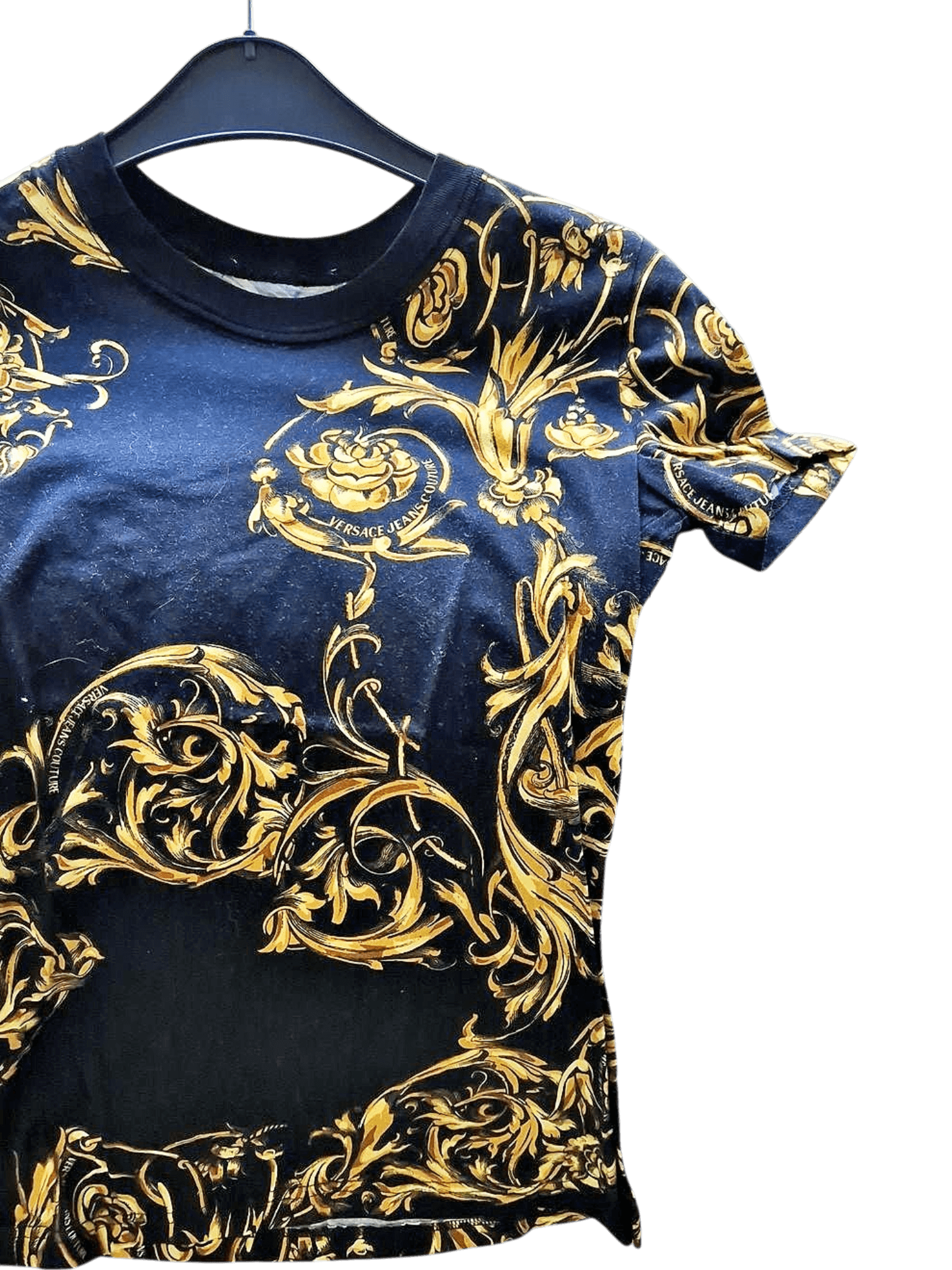 Versace Black & Gold Baroque Print T-shirt 1
