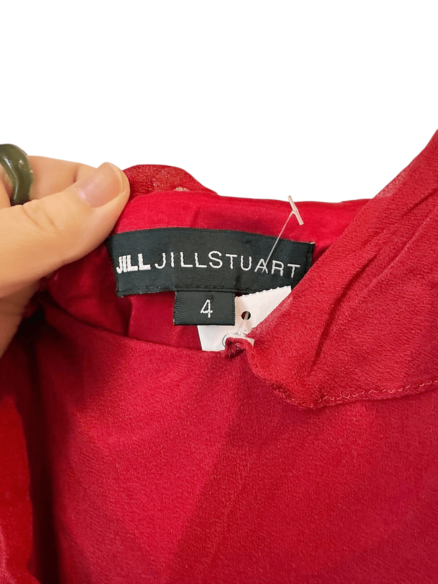 Jill Stuart Red Silk Maxi Dress - Size 4 4