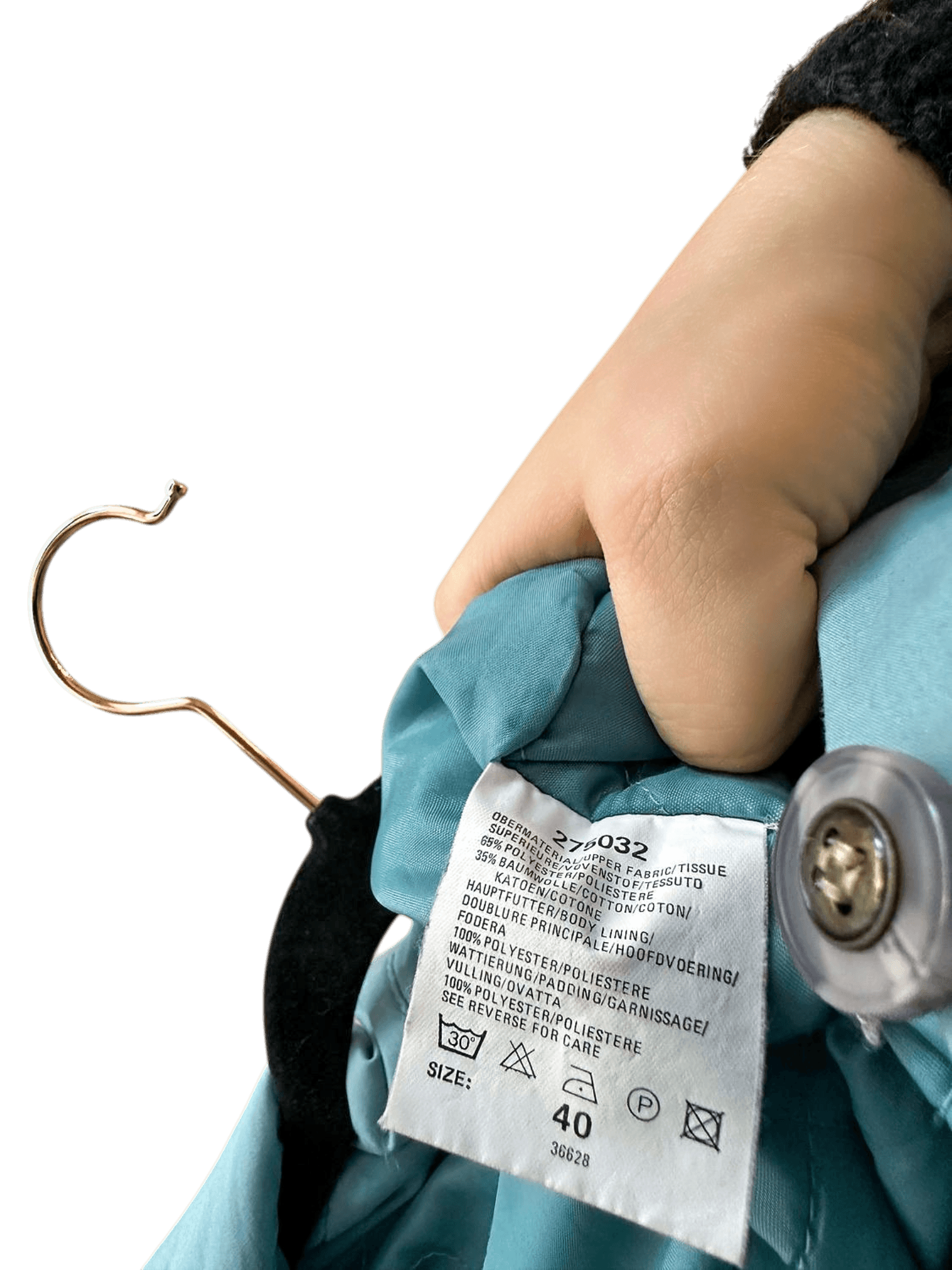 Vintage 90’e Light Blue Parka with fake Fur Hood - Size 40 6