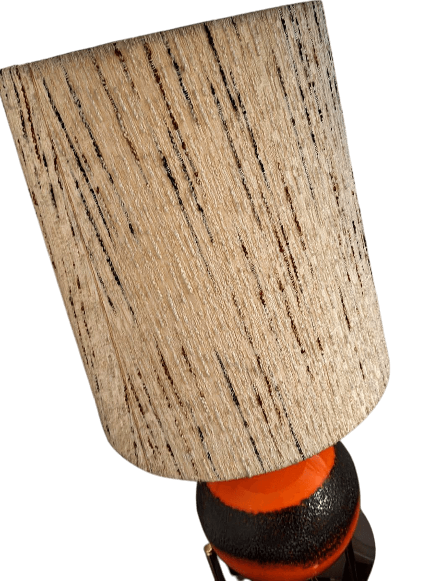 Vintage Orange and Black Ceramic Table Lamp with Textured Shade 3