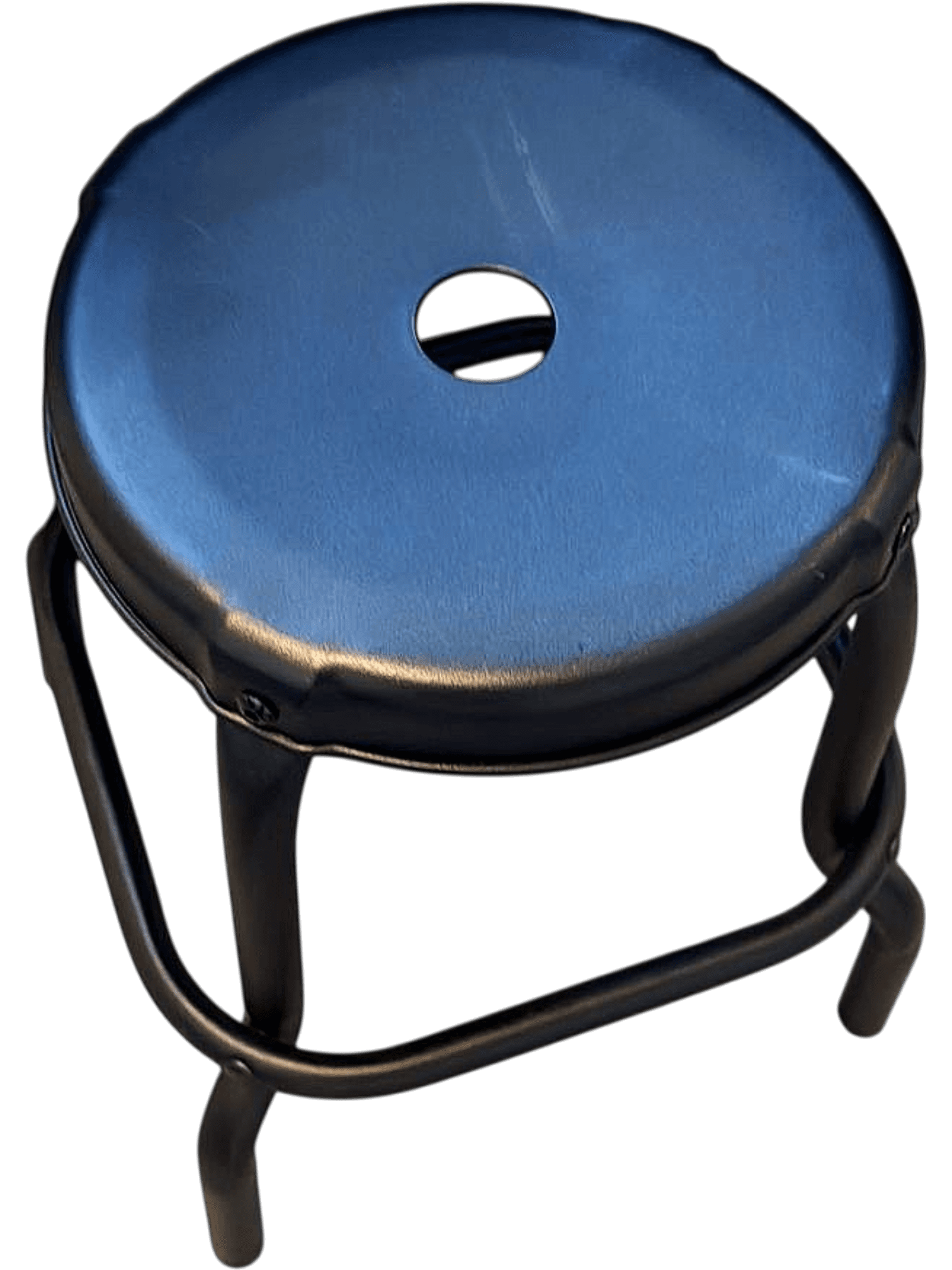 Industrial Black Metal Stool with Circular Seat 1