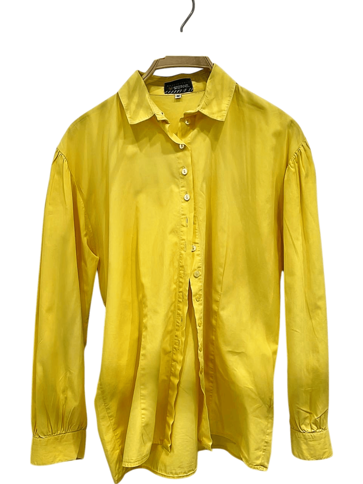 Stefanel Yellow Button-Down Shirt - Size M - Made in Italy 1
