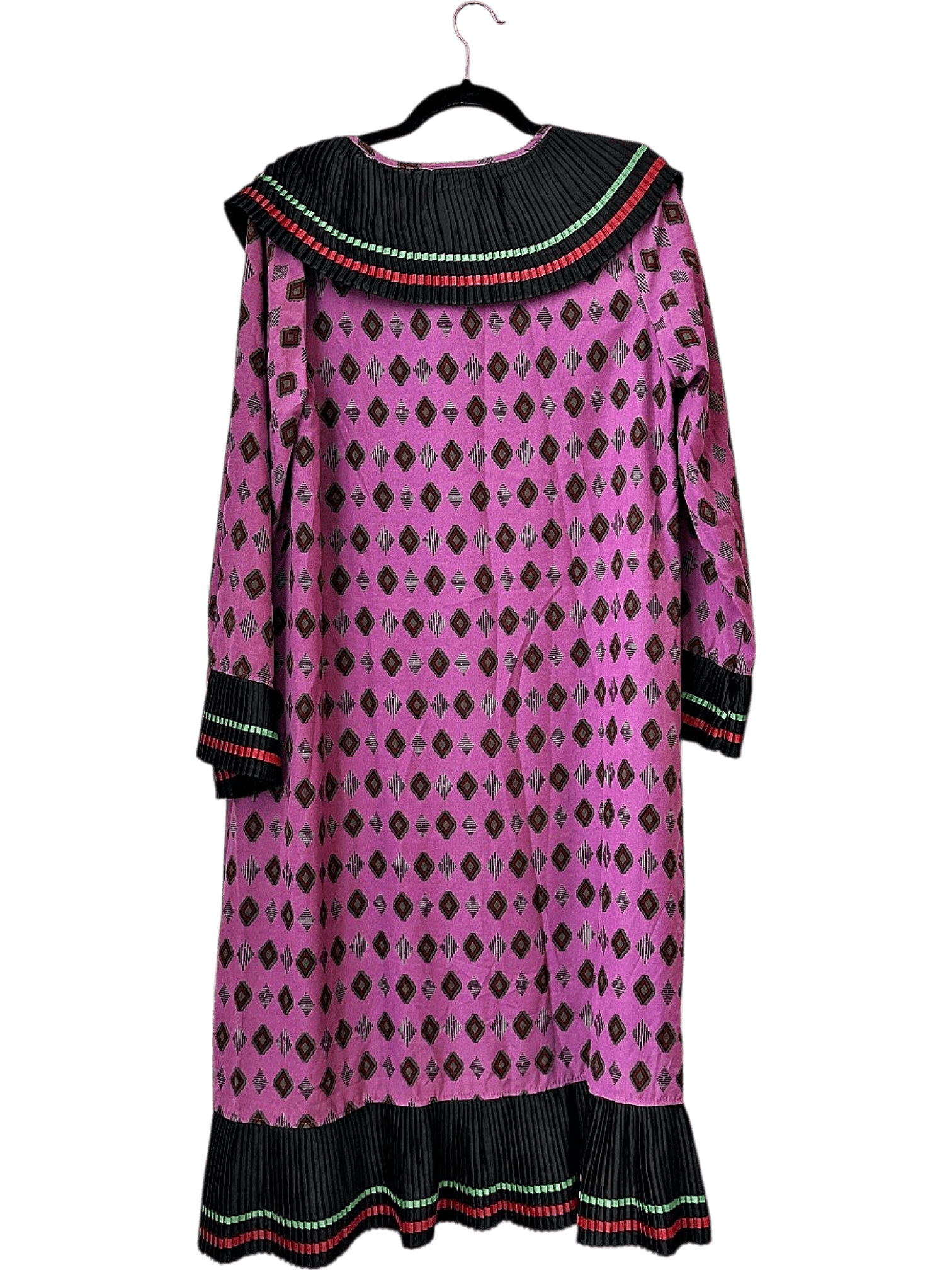 Vintage Patterned Dress - Purple and Black 2