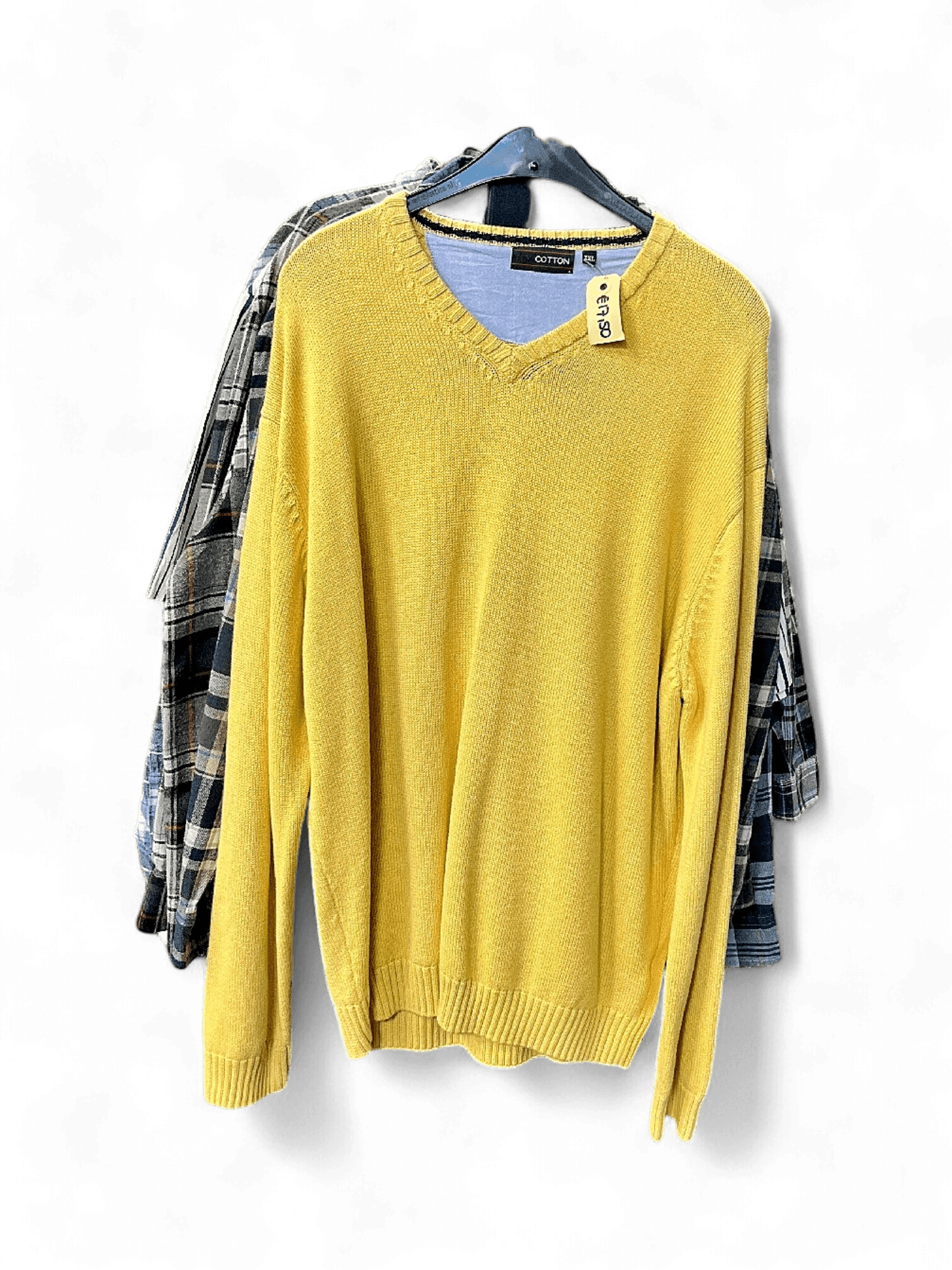 Modern Cotton Yellow V-Neck Sweater 1