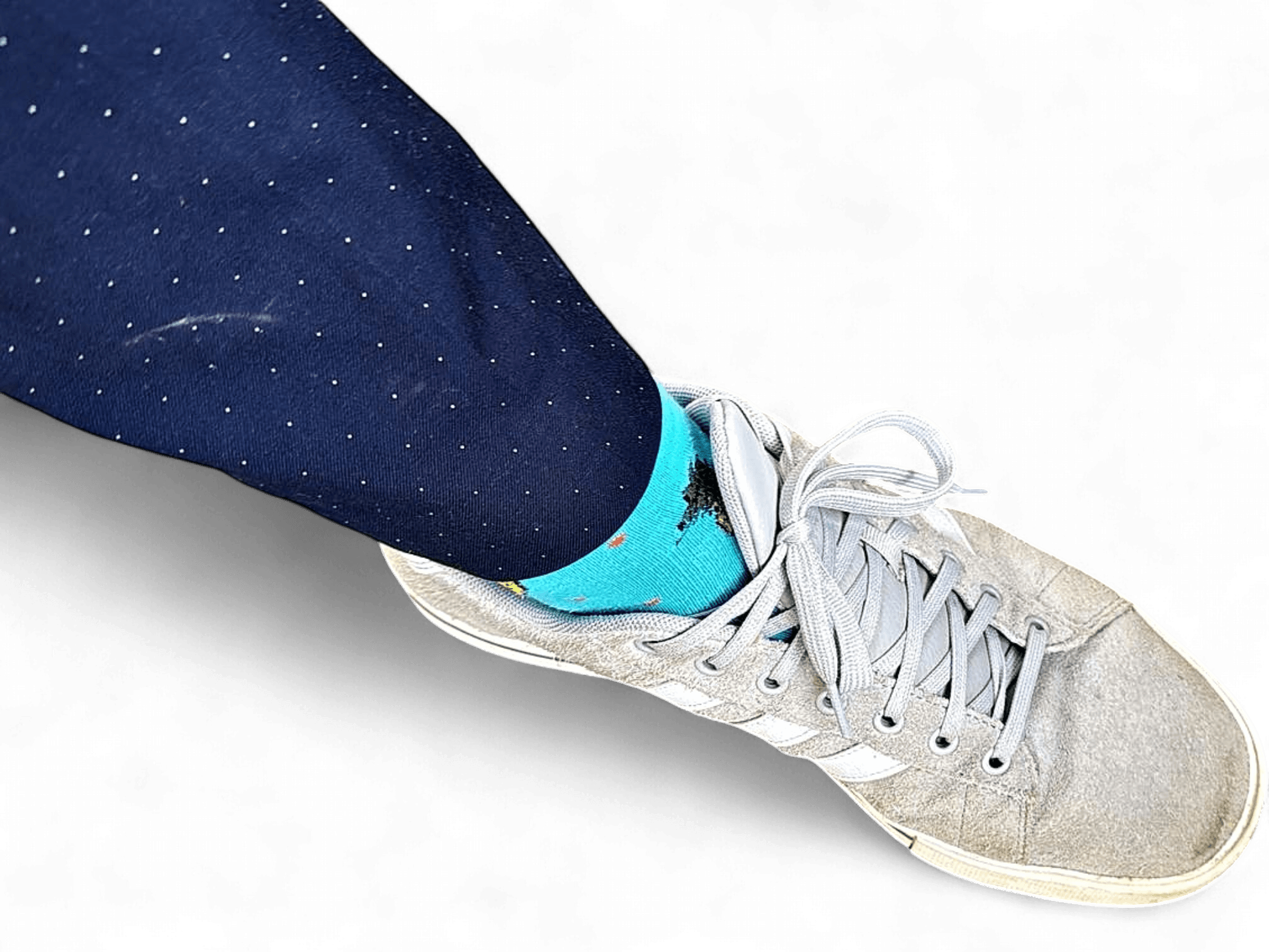 Adidas Grey Suede Sneakers with White Stripes 2