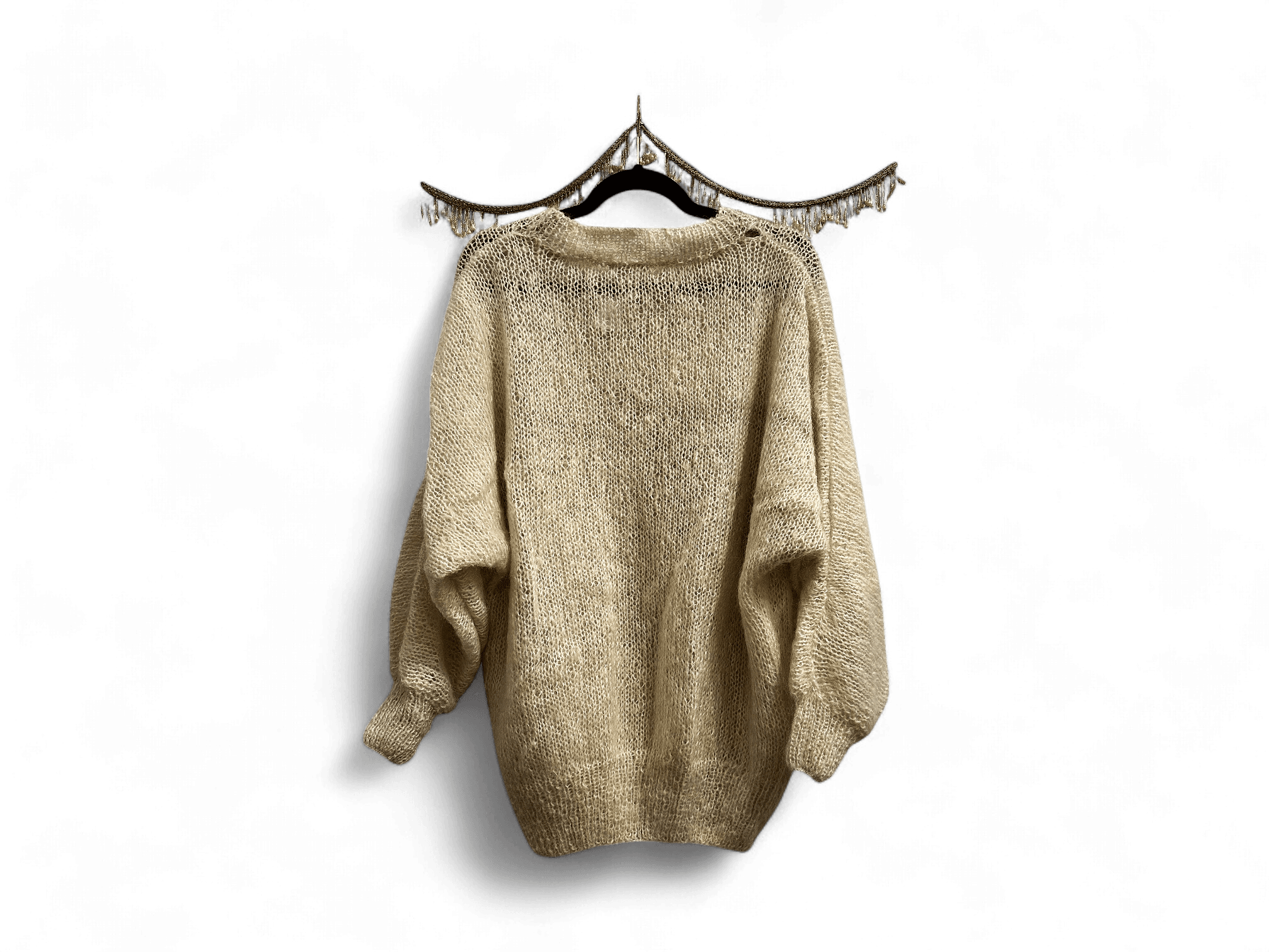 Vintage Mohair Cream Embellished Sweater 2