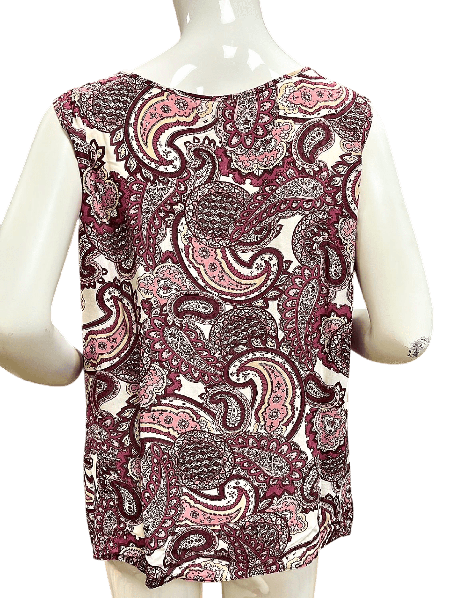 Ärmellose Damenbluse mit Paisley-Muster aus Viscose - Größe 46 2