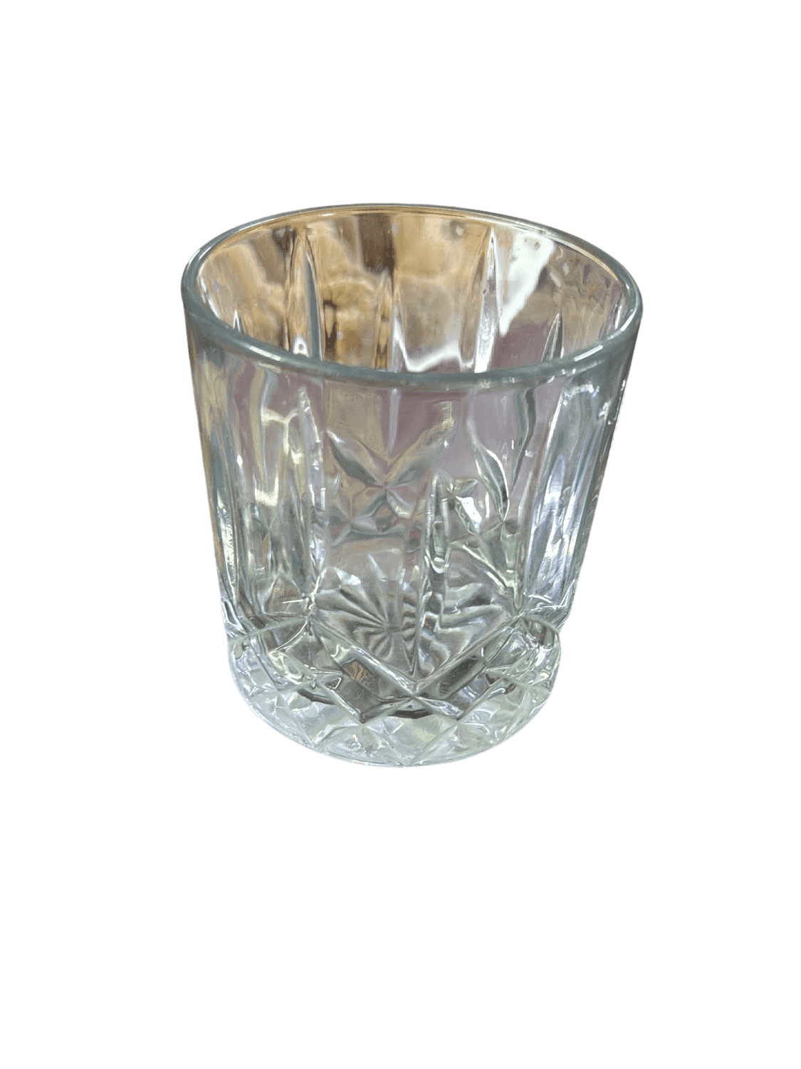 Crystal Cut Glass Tumbler with Geometric Star Pattern 2