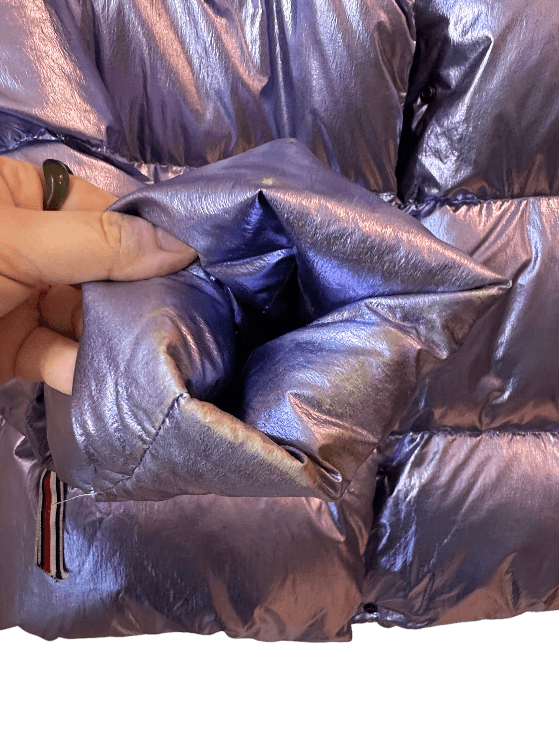 Tommy Hilfiger Metallic Purple Puffer Jacket - Size M 8