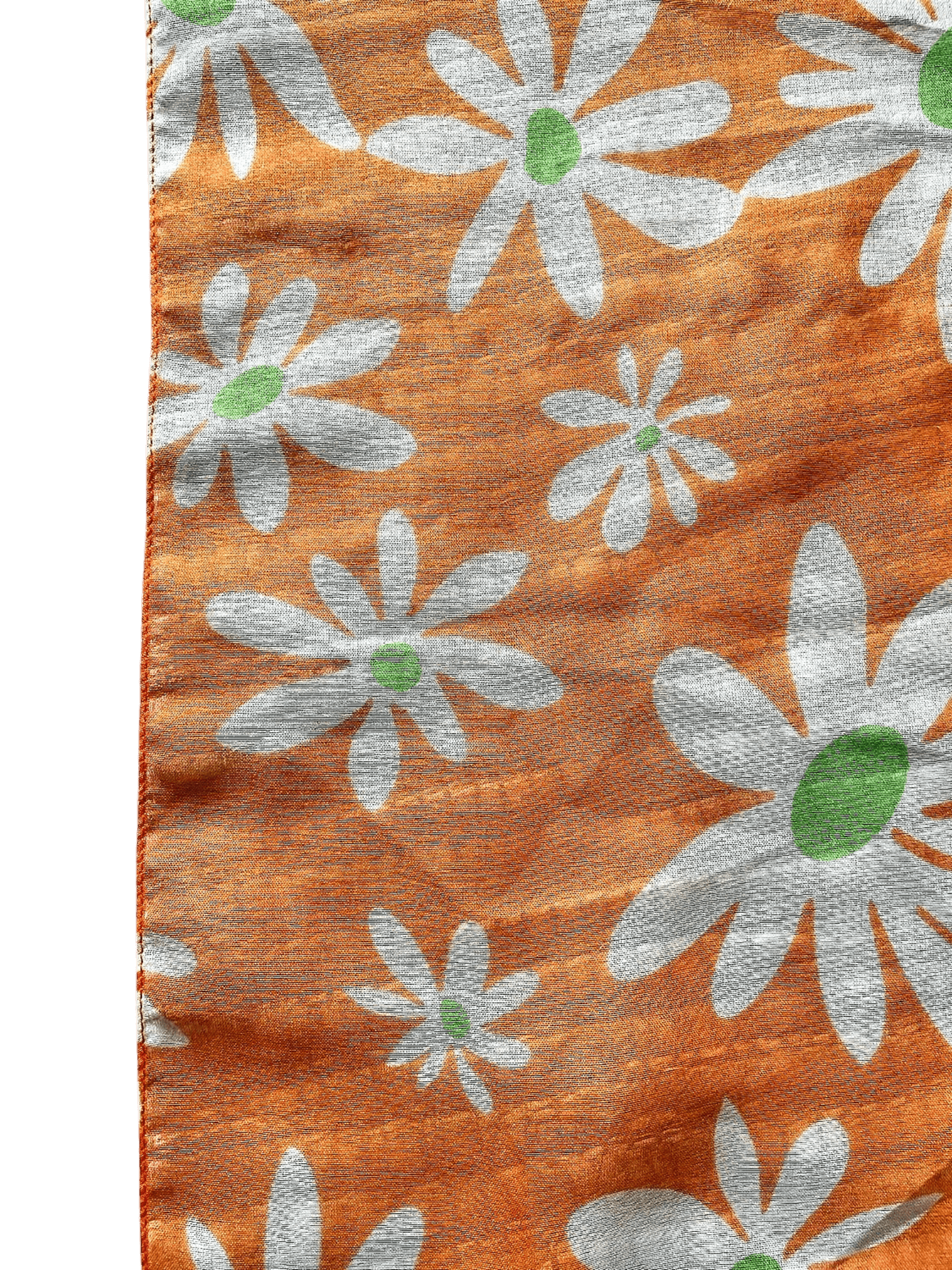 Jago Orange Floral Print Scarf - Retro Summer Accessory 3