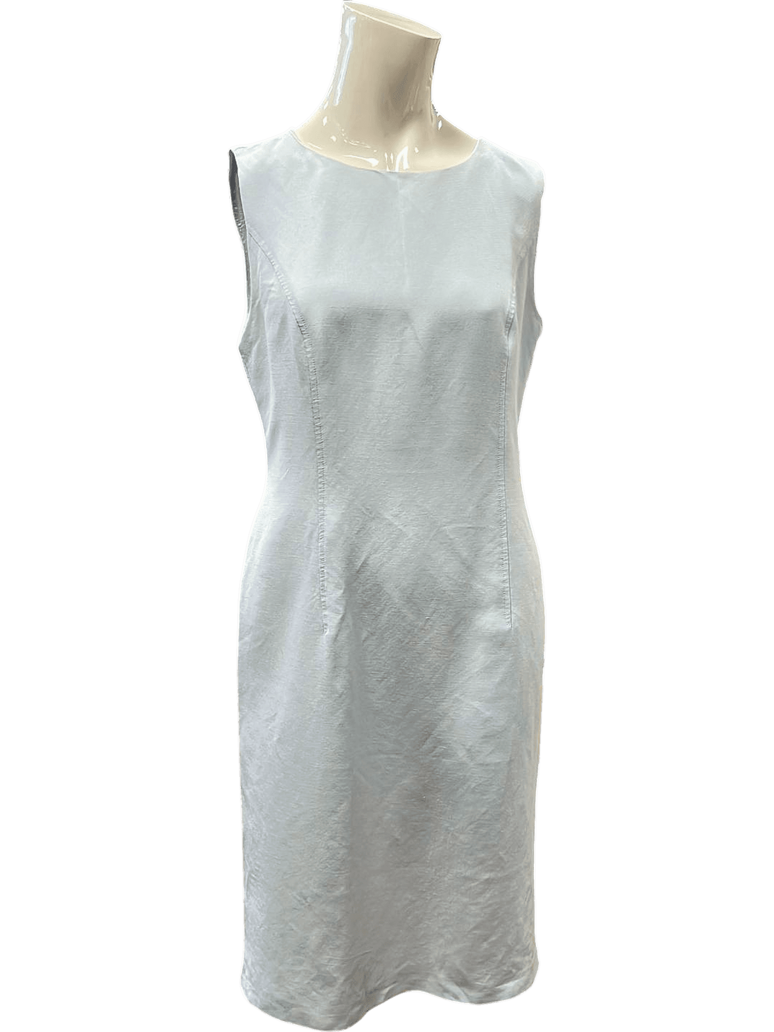 Erich Fend Hellblaues Leinen-Kostüm - Blazer mit Kleid - Größe 38 3