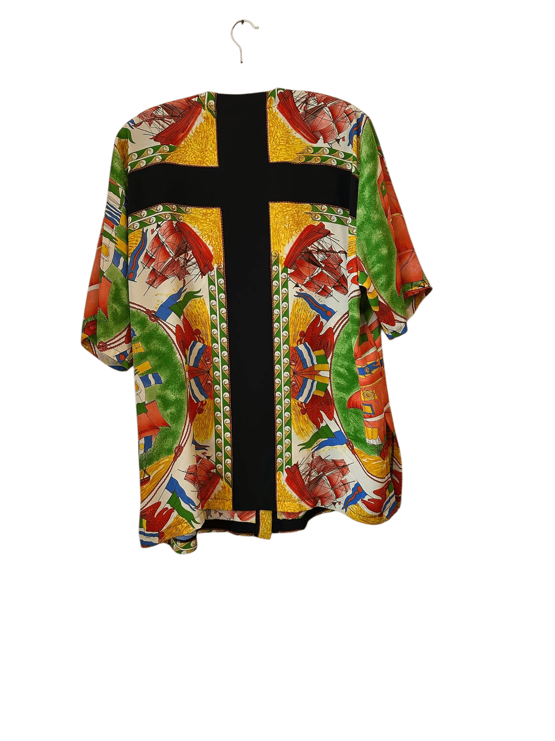 Vintage 90s Nautical Print Button-Down Shirt - Bold Sailing Pattern Size 50 3