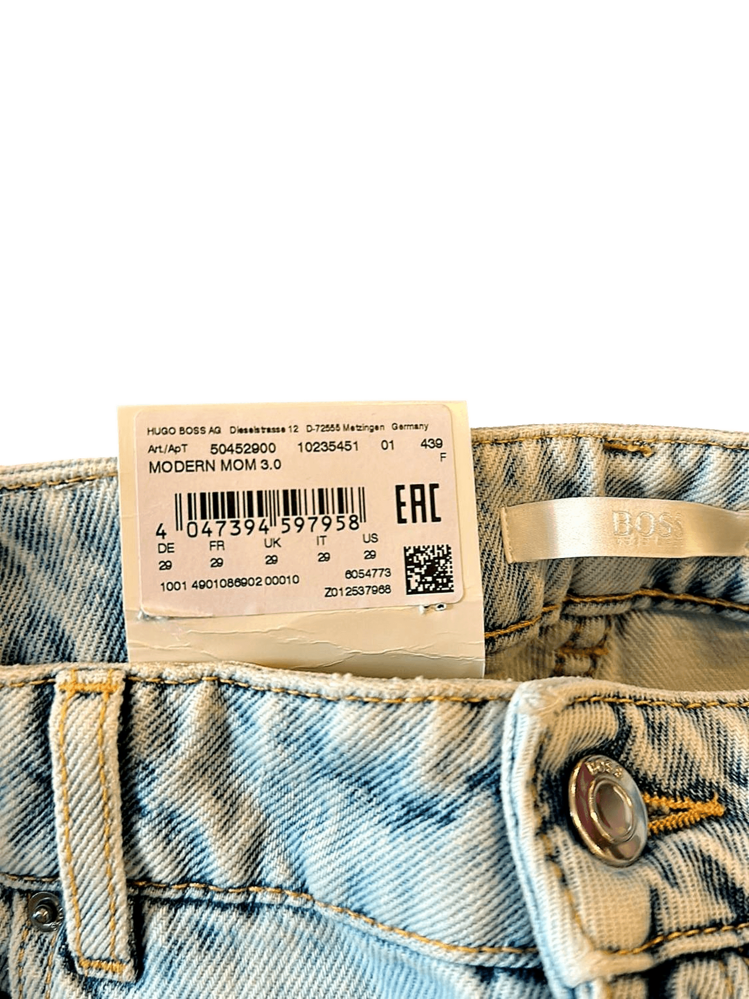 Hugo Boss Modern Mom 3.0 High-Rise Jeans - Size 29 3