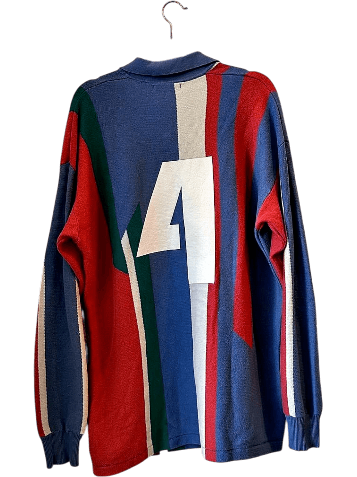 ZARA Colorblock Polo Shirt with Number 4 Detail - Size L-XL 3