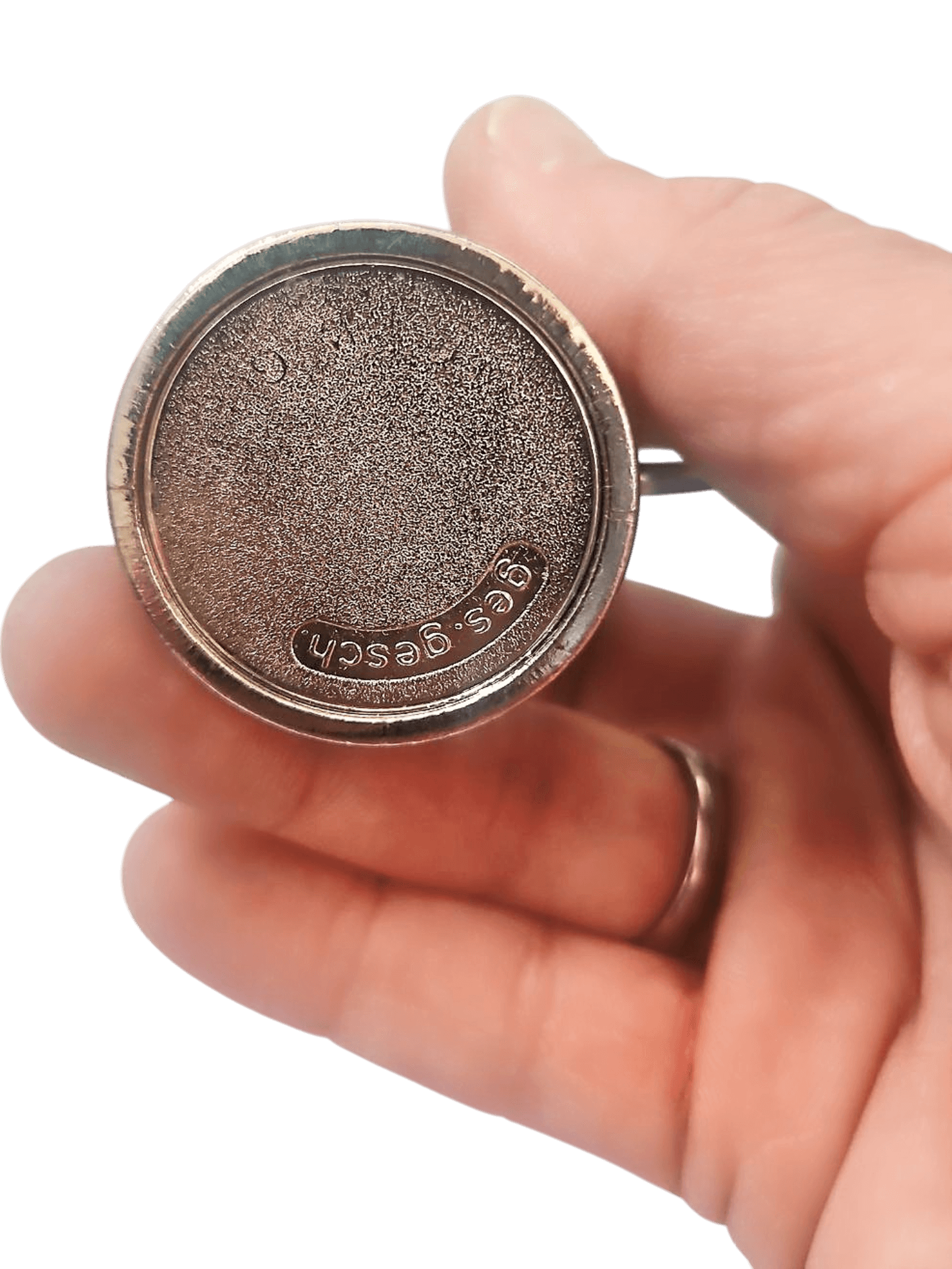 Vintage Miniature Pewter Beer Stein with Coat of Arms and Hinged Lid 4