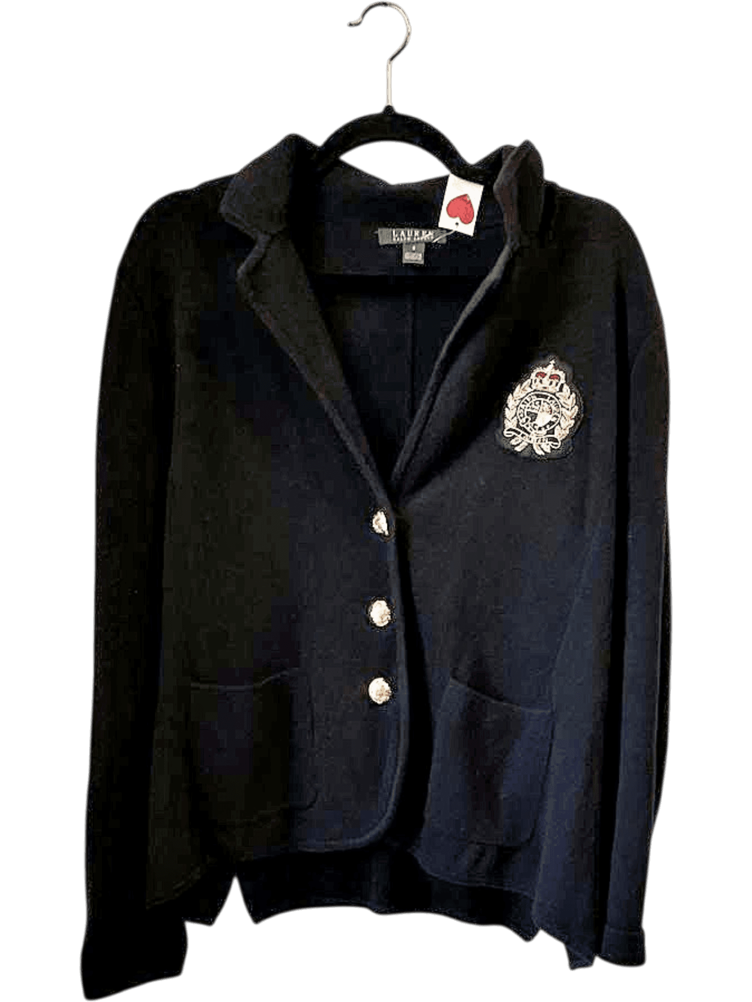 Ralph Lauren Black Cotton Blazer with Gold Buttons - Size S 2