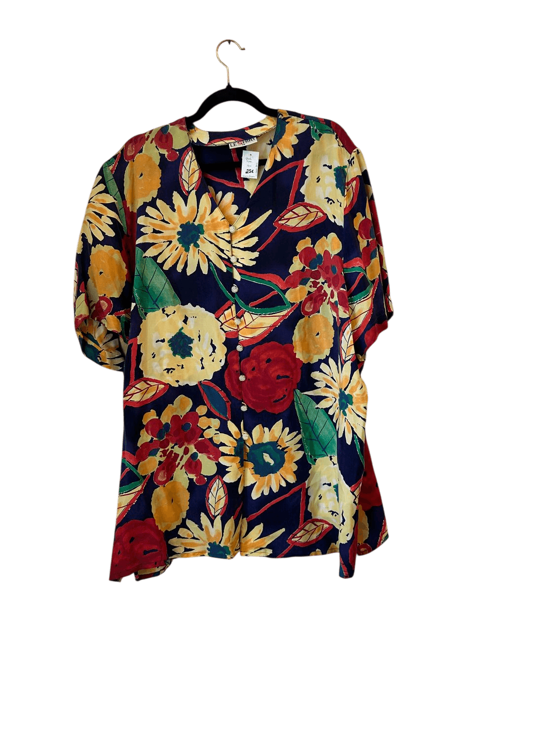 Le Shirt Vintage Floral Cupro Blouse - Size 48 2