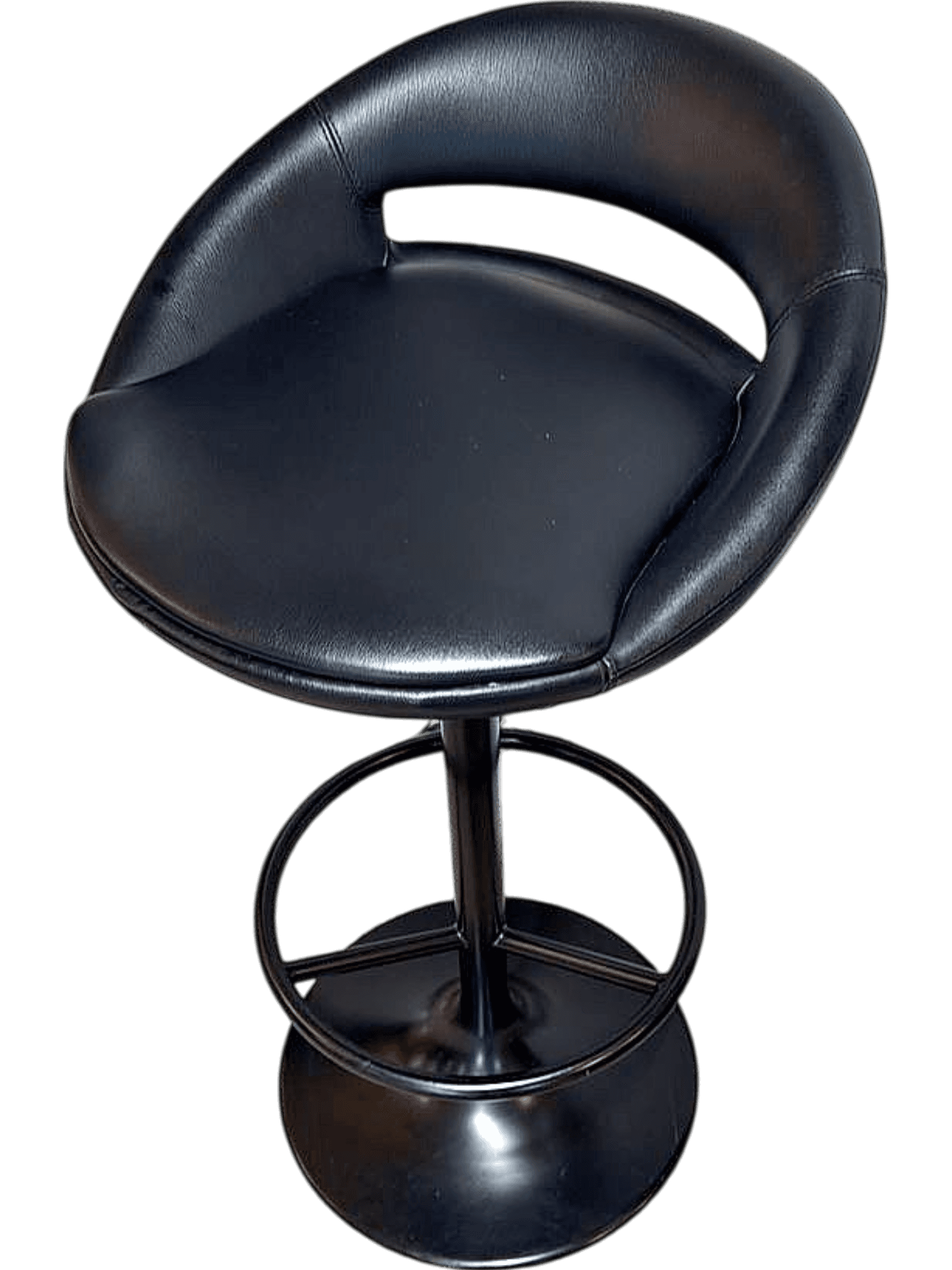 Black Modern Bar Stool with Circular Backrest 1