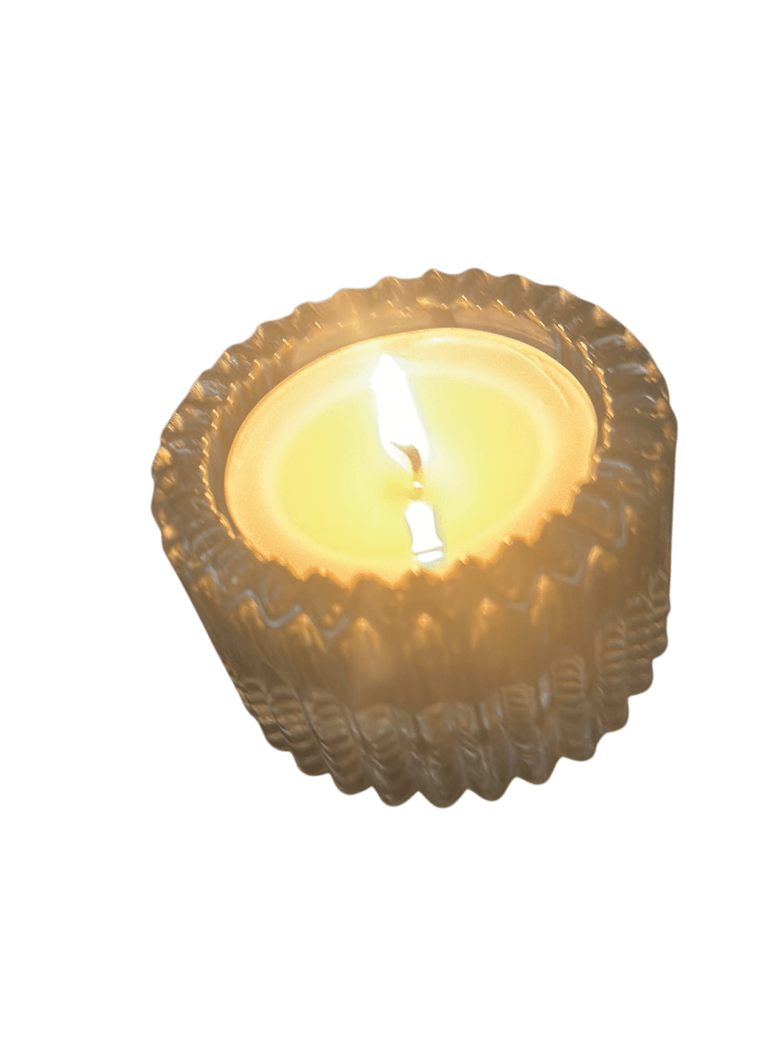 Dekorative Duftkerze im strukturierten Glashalter - Gemütliche Wohndeko 1