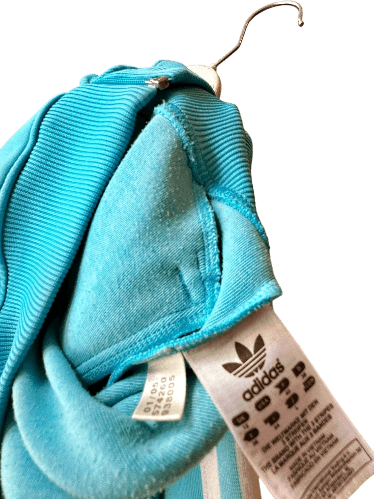 Vintage Y2K Adidas Light Blue Zip-Up Hoodie - Size S 4