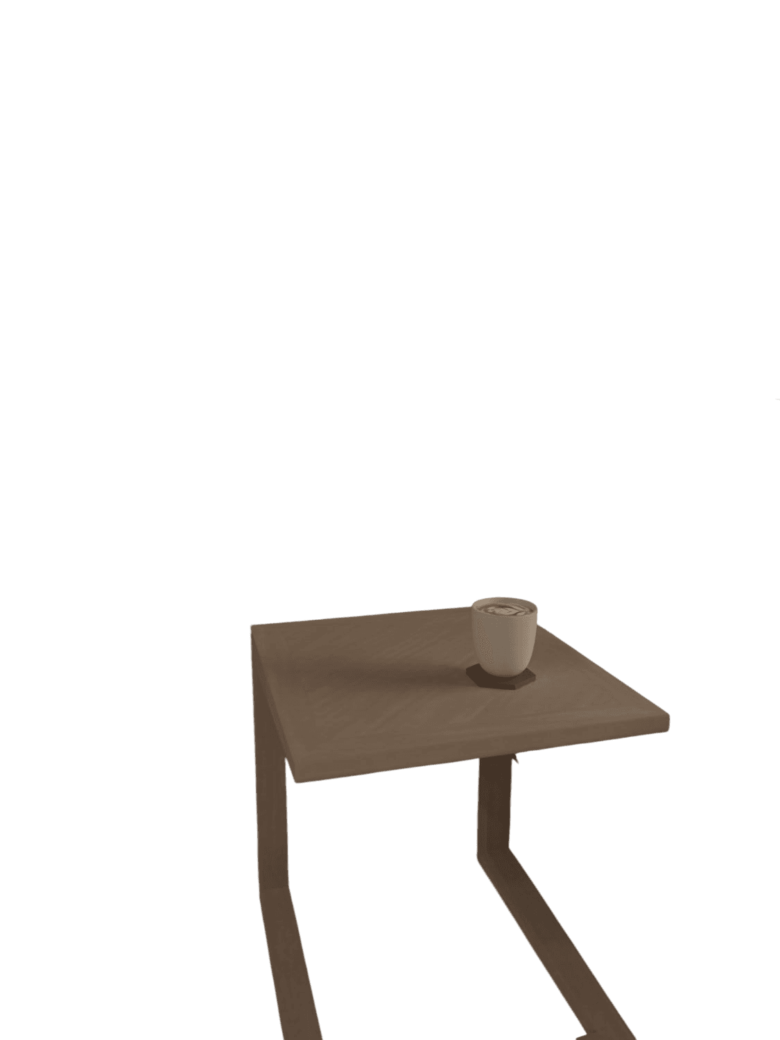 Minimalist Wooden Side Table - Natural Beige Finish 2