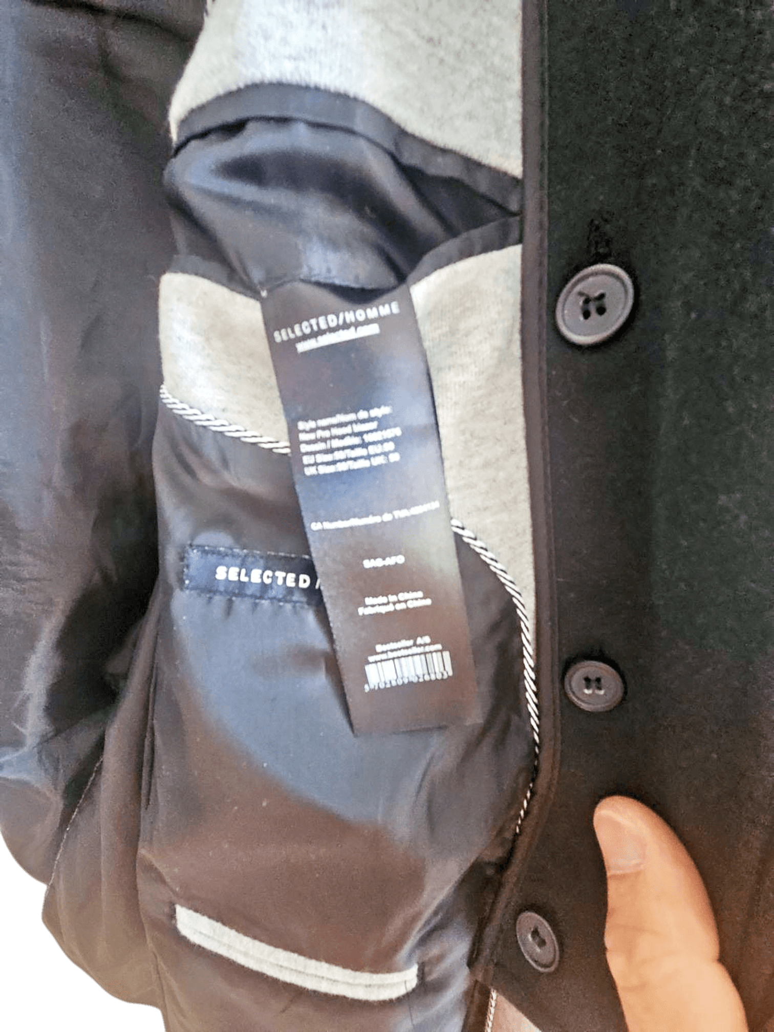 Selected Homme Grauer Blazer mit abnehmbarer Kapuze - Herren Sakko mit Ellbogenpatches Gr.50 6