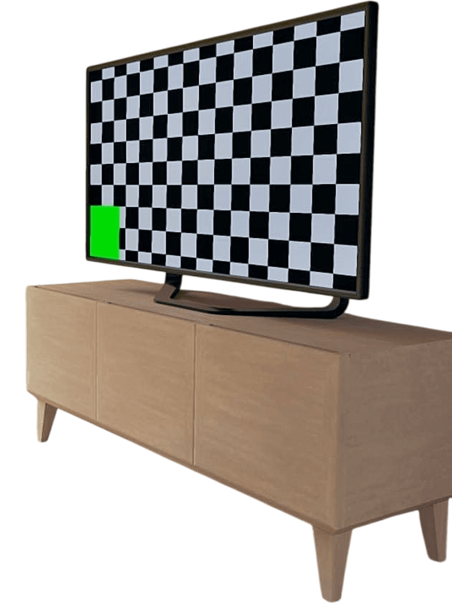 Modern Flat Screen TV with Sleek Wood TV Stand 2