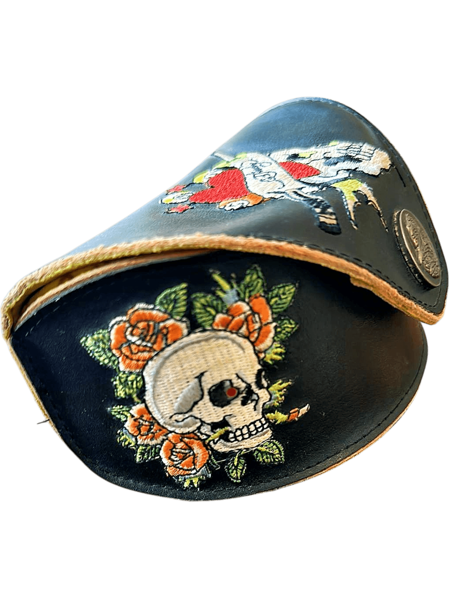 Ed Hardy Vintage Tattoo Eyewear Black Leather Glasses Case 4