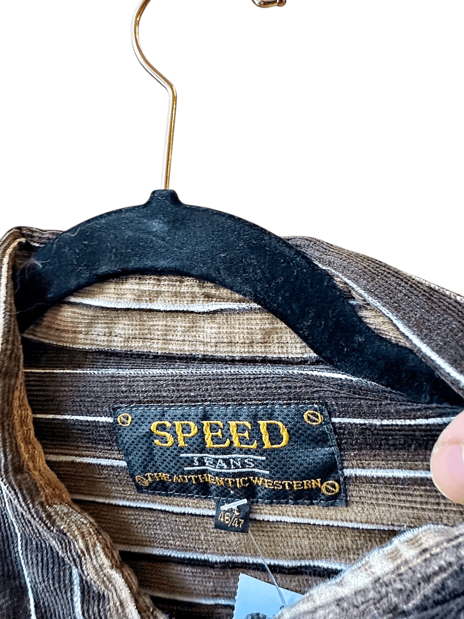 vintage 90s Striped Button-Down Shirt - Brown & Black - Size L - 100% Cotton 6