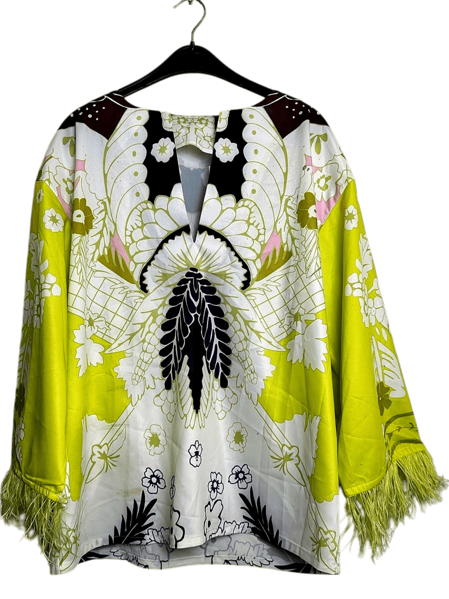 Designer Blouse with Vibrant Floral Pattern and Fringe Details 2