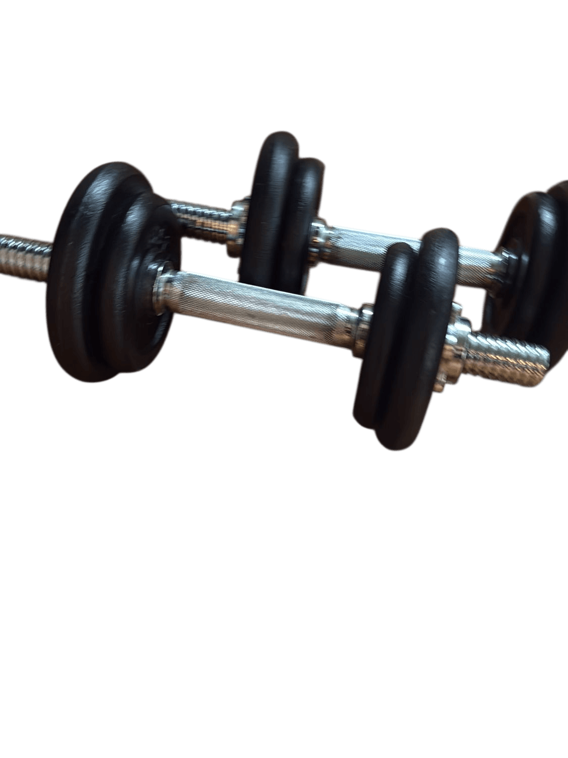 Adjustable Dumbbell Set 10kg - Chrome Handles with Black Weight Plates
