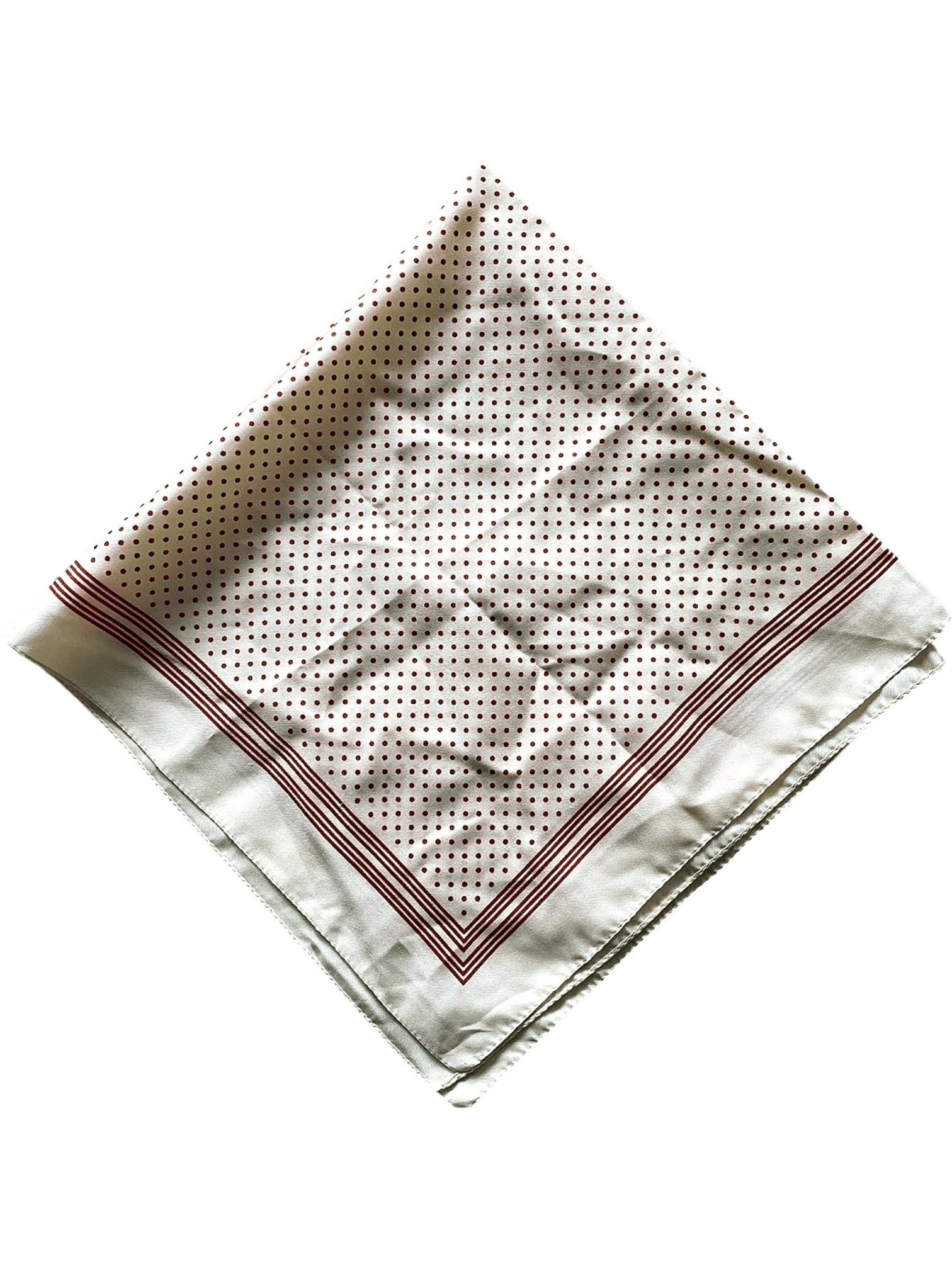 Elegant Polka Dot Silk Scarf - Classic White and Red 5