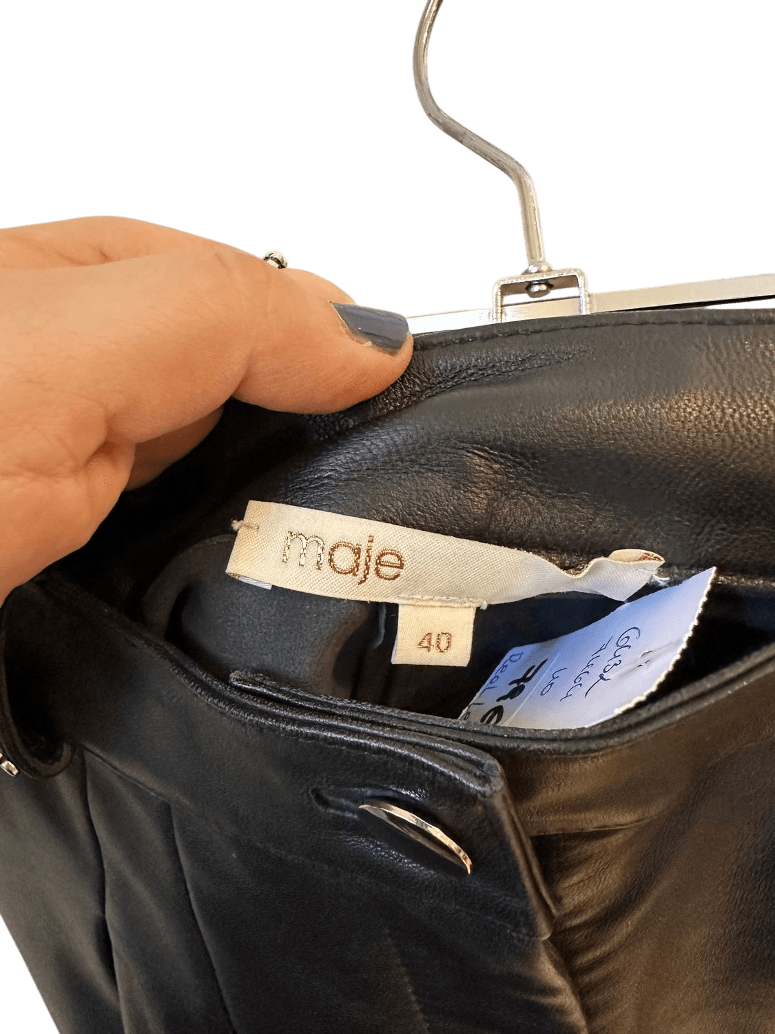 maje Leder Shorts mit Nieten - Größe 40 7