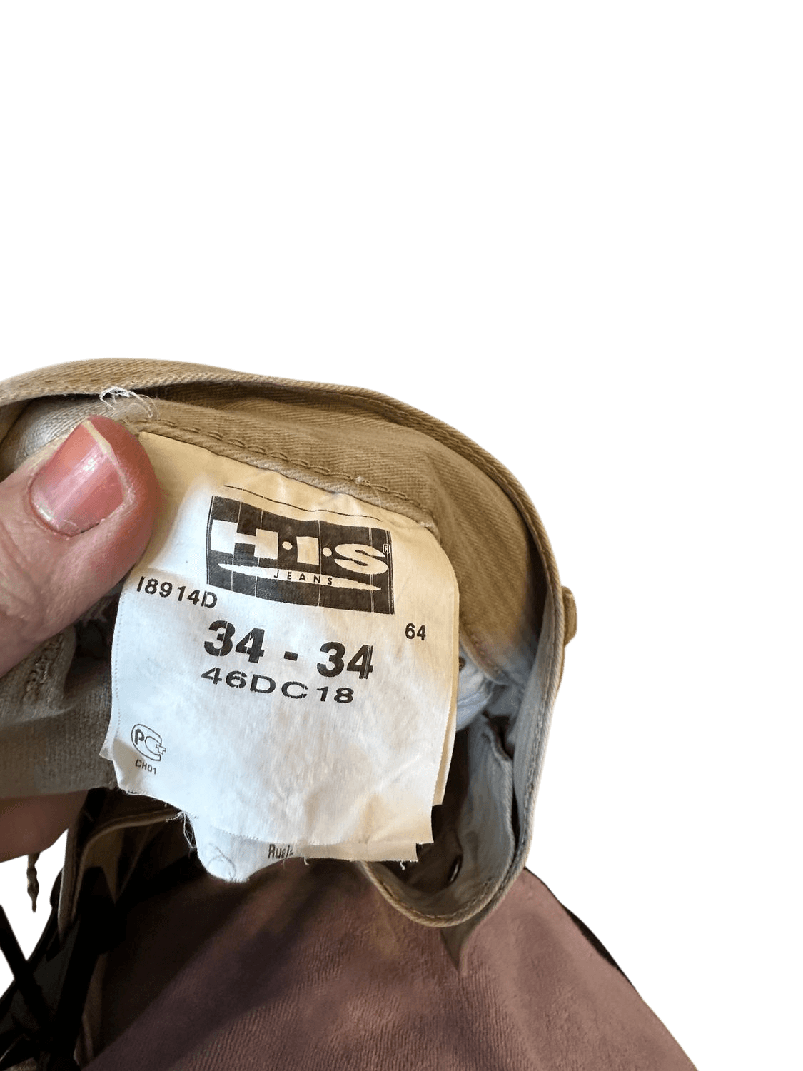 vintage 90s H.I.S Beige Cotton Jeans - Size 34-34 6