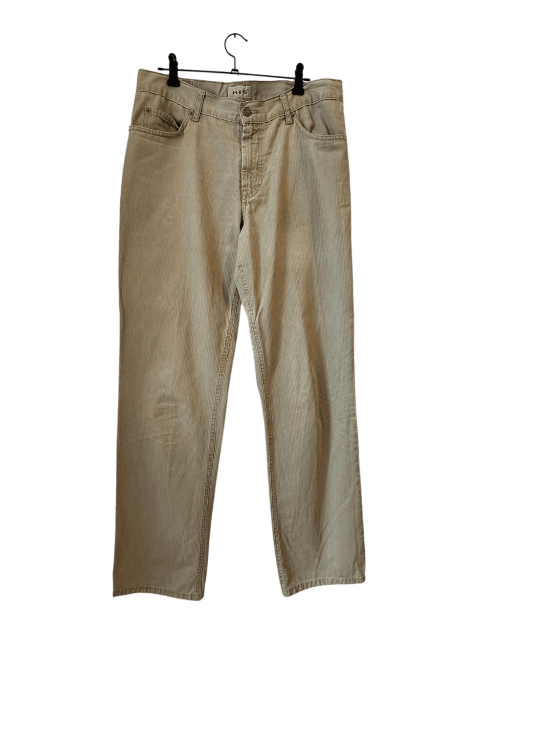 vintage 90s H.I.S Beige Cotton Jeans - Size 34-34 2