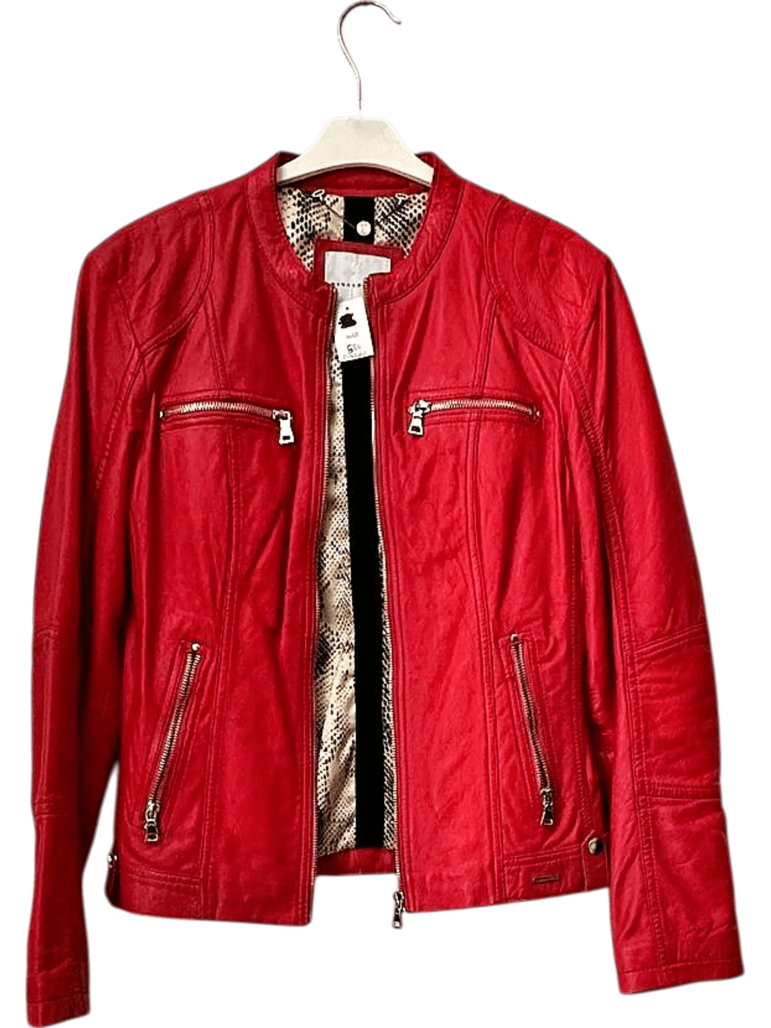 Rino & Belle Red Leather Jacket - Size 38 1