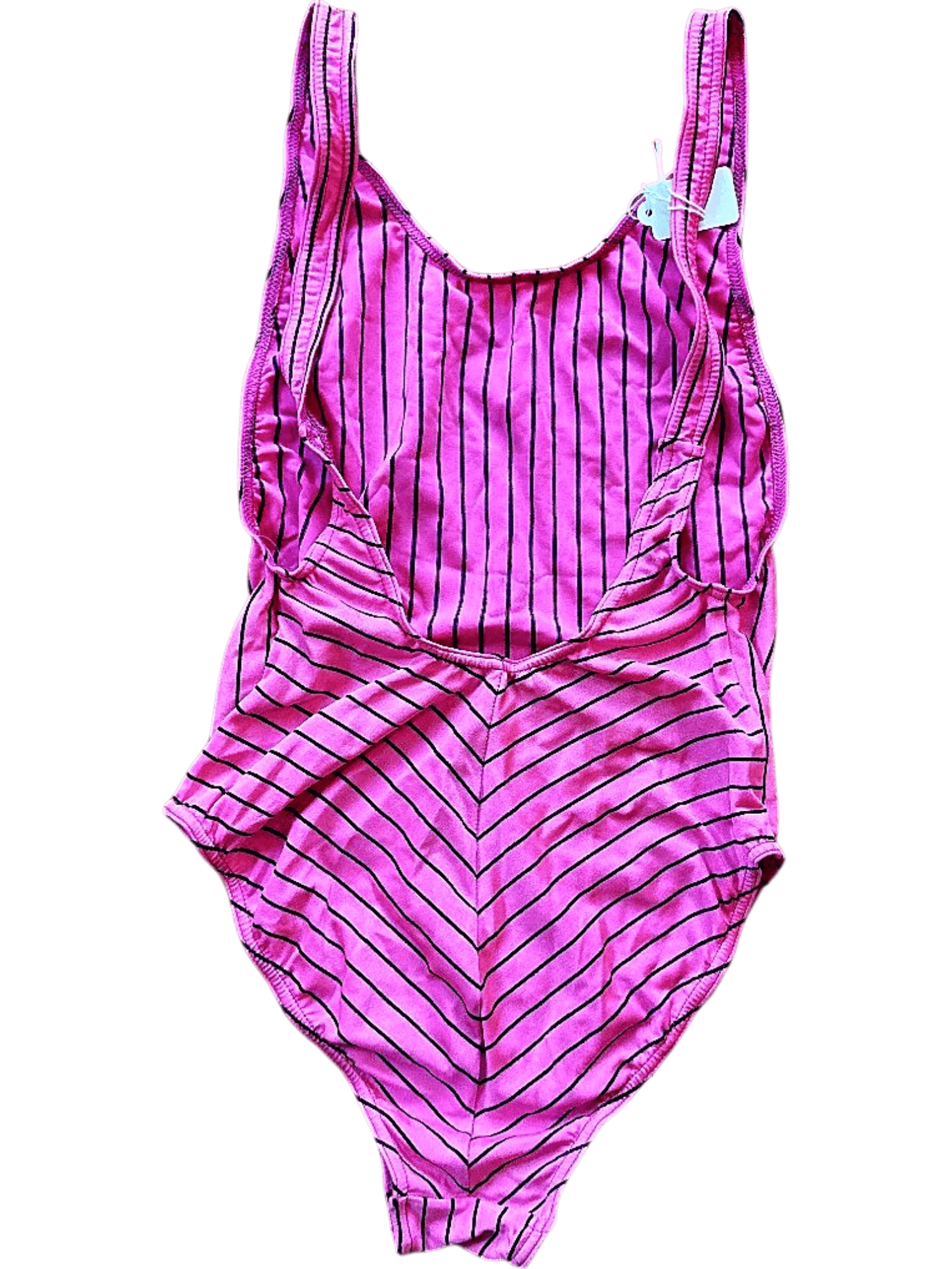 Pink Striped One-Piece Swimsuit - Vibrant Summer Style 1