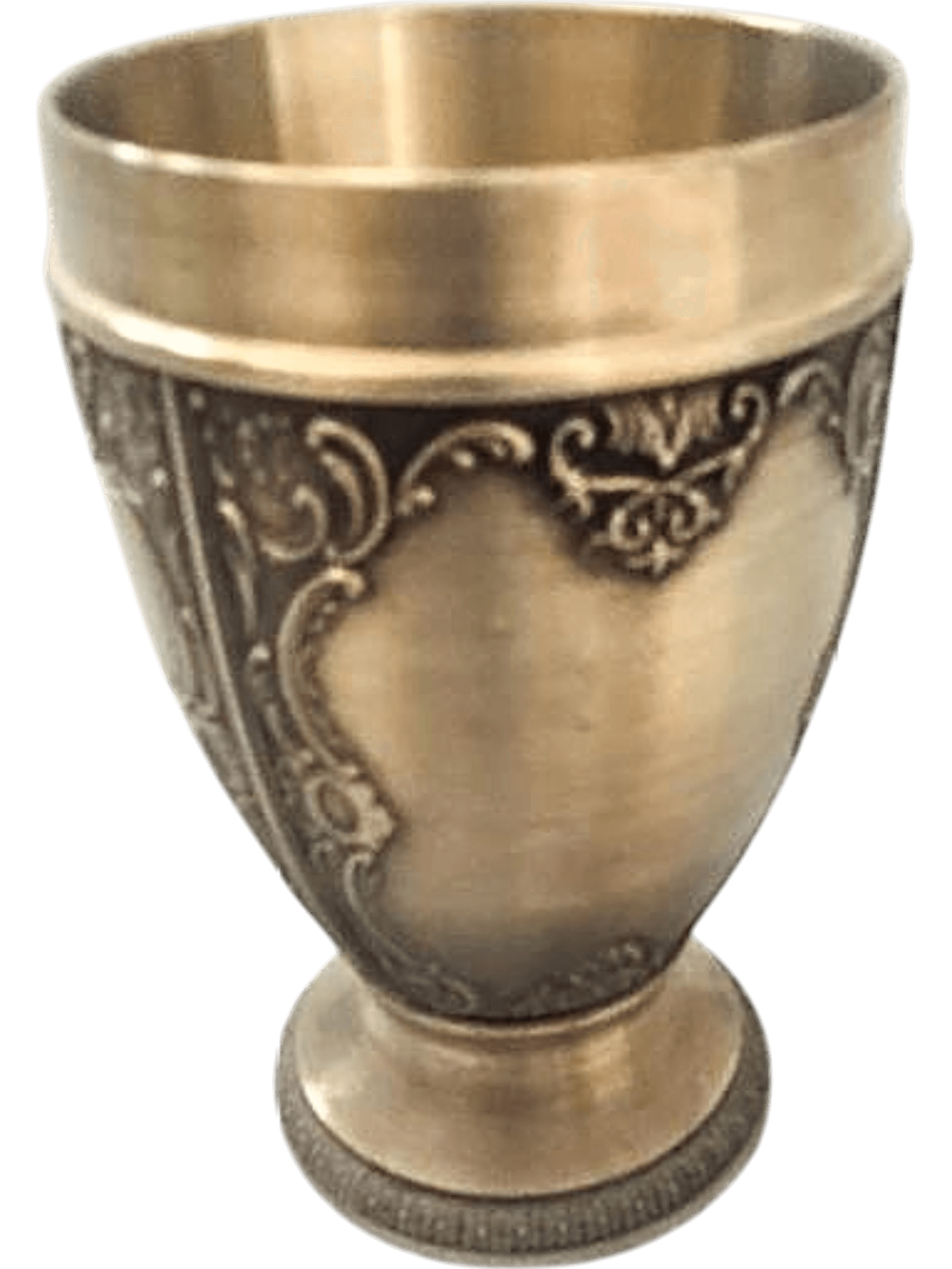 Vintage Decorative Metal Goblet with Ornate Design 2