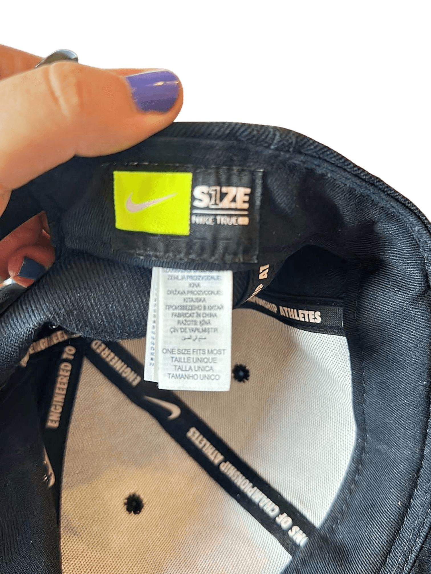 Nike Black Snapback Cap with White Logo - One Size Fits Most 3