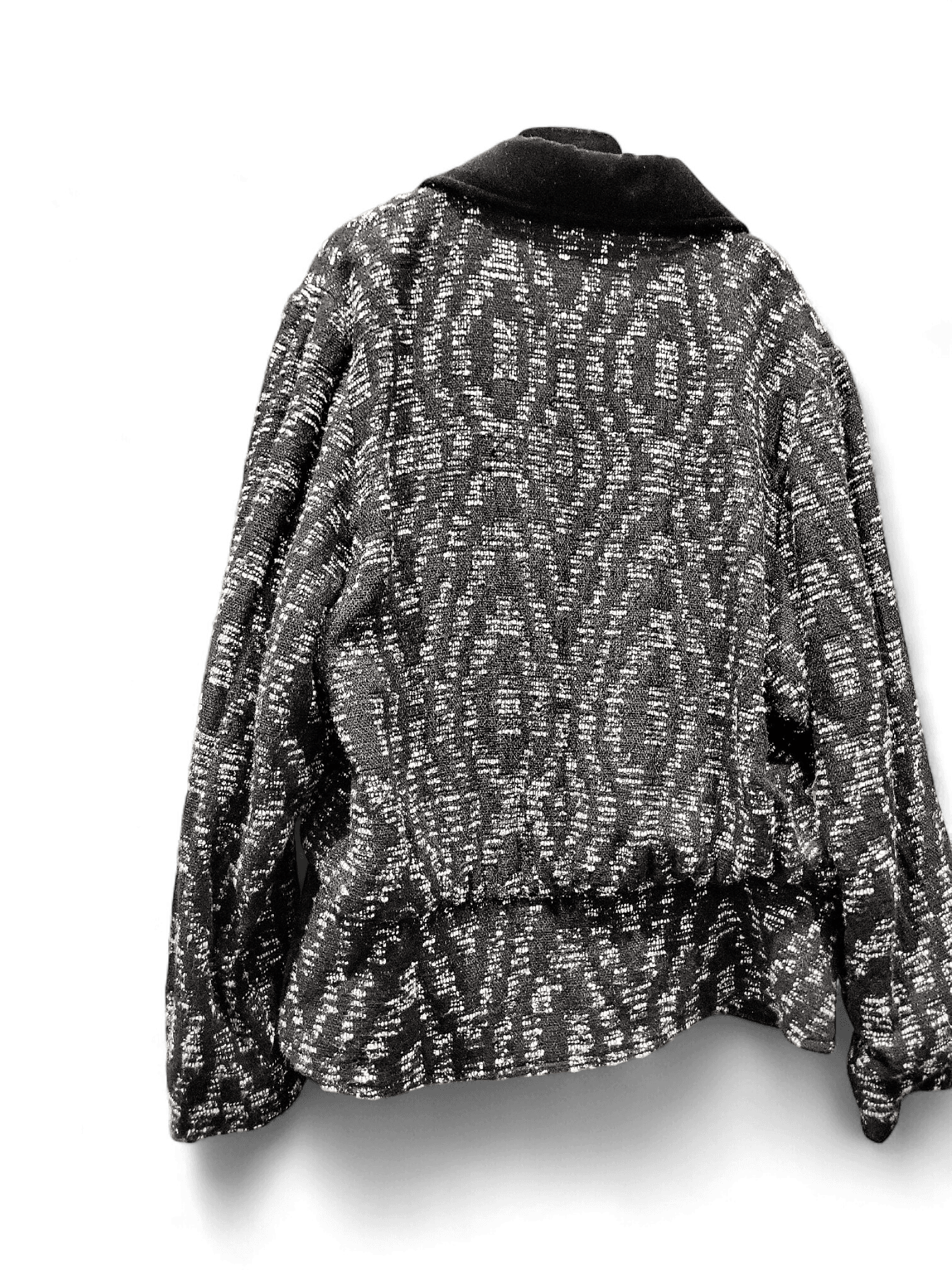 Modern Black & White Patterned Pea Coat 2