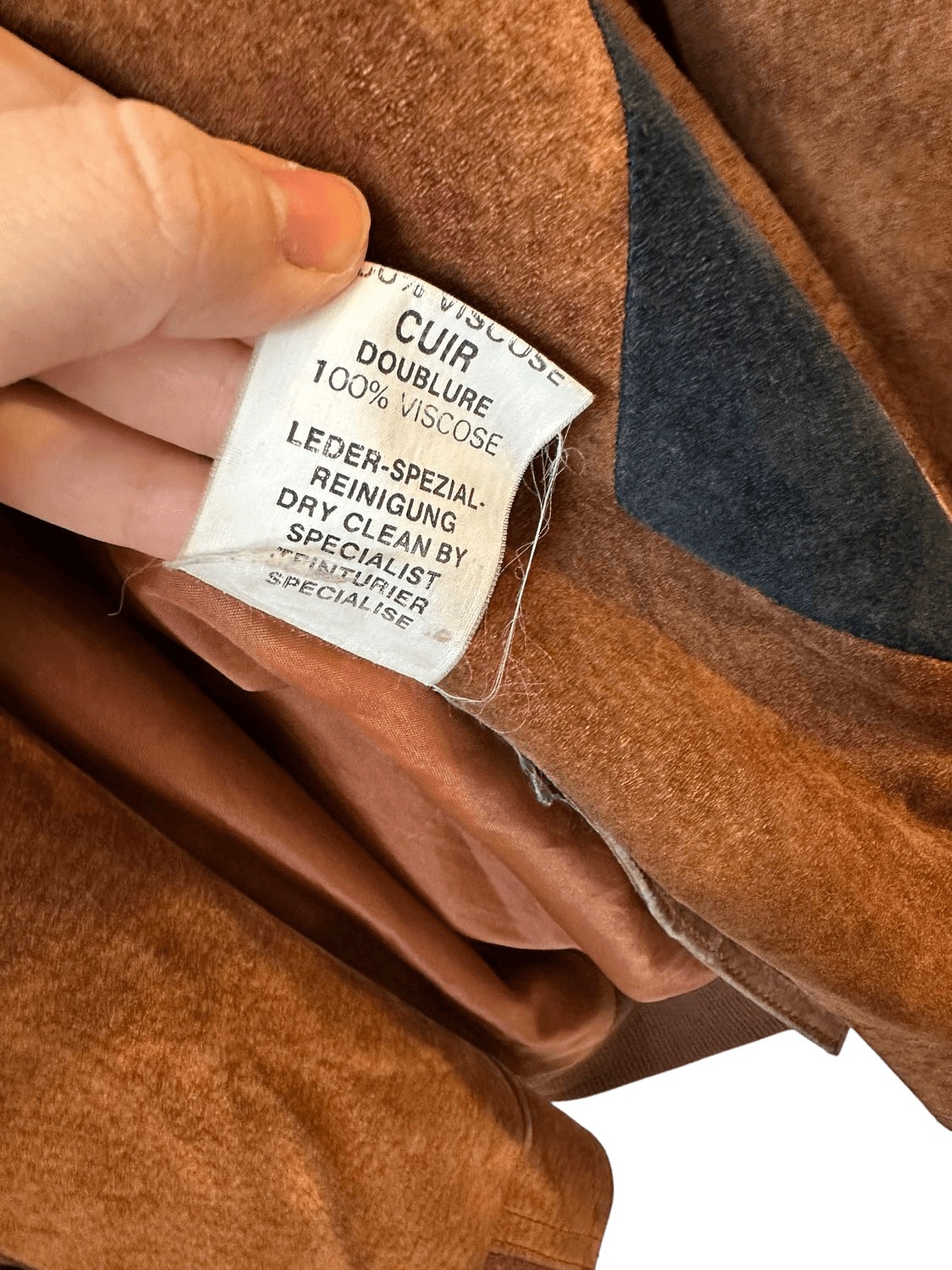 Vintage 90s Happy Life Suede Bomber Jacket - Geometric Pattern - 54/XL 6