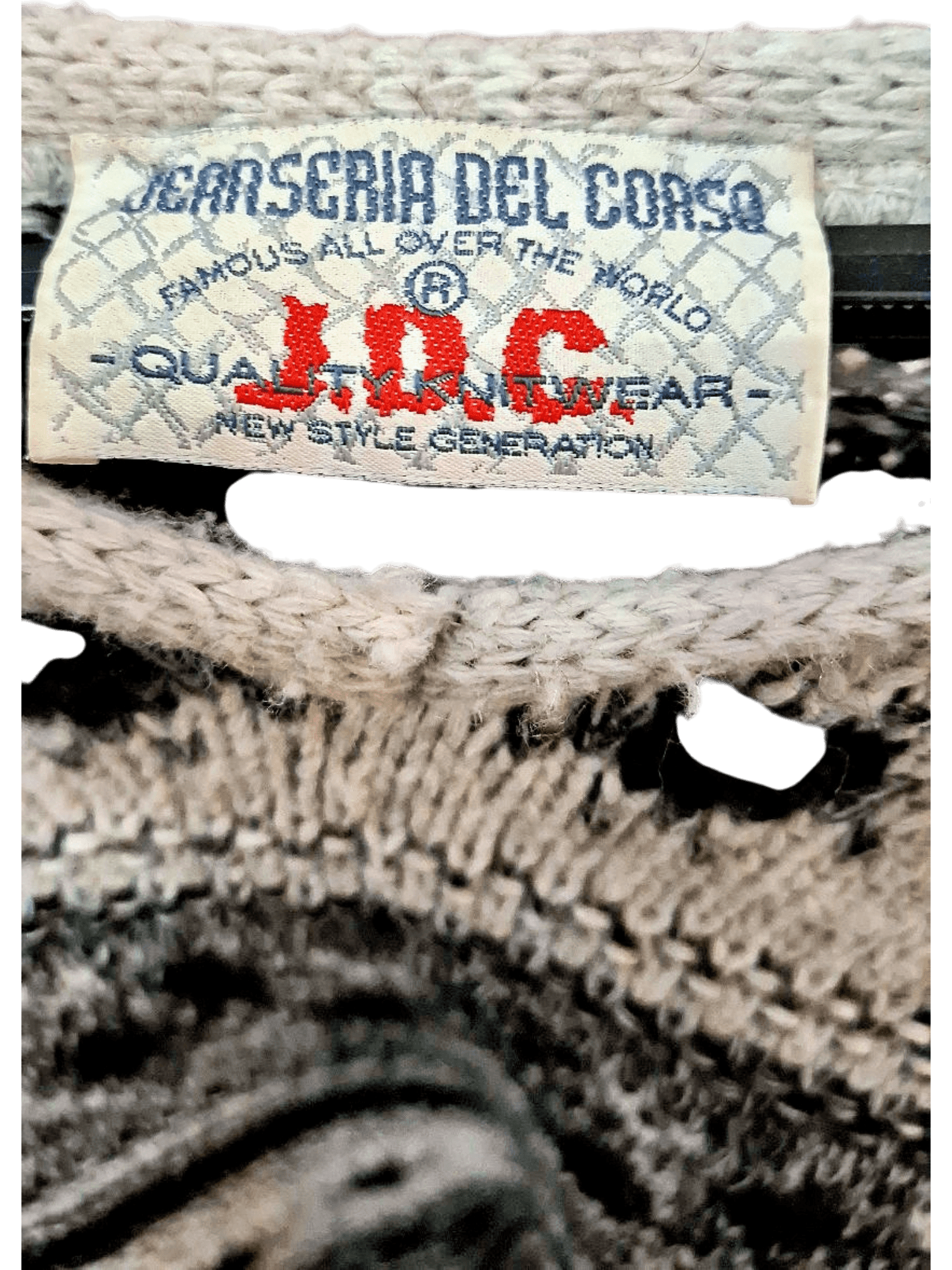 Vintage F.O.C Patterned Wool Sweater - Nordic Style V-Neck 2