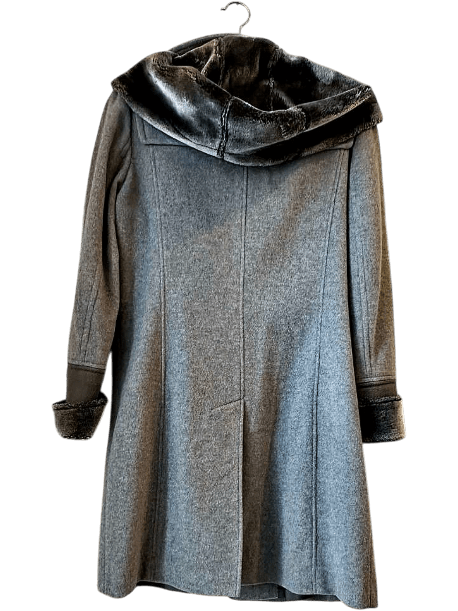 Gil Bret Grey Wool Blend Hooded Duffle Coat - Size 36 2